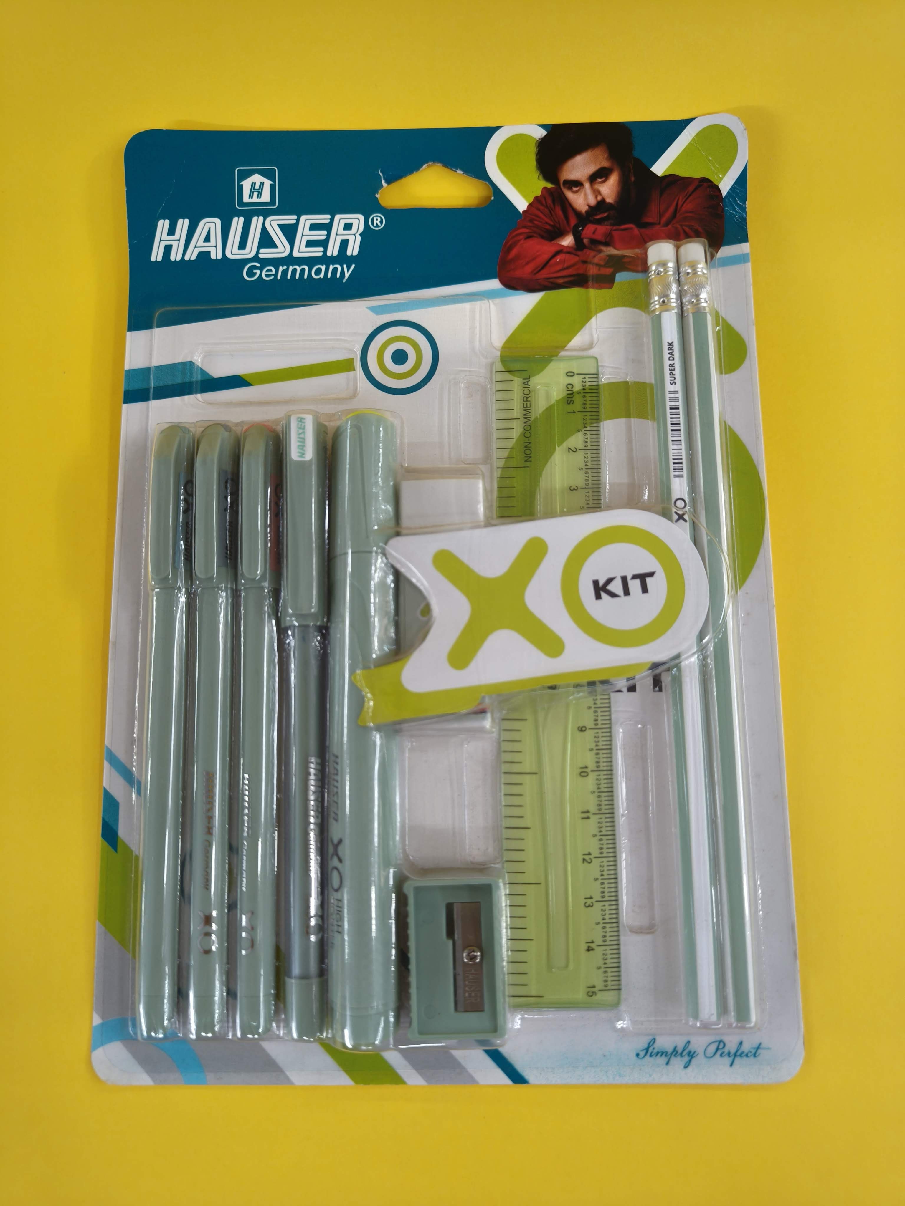 Hauser XO Writing Stationery Kit | A Complete Writing Kit | Gift Set for Kids Students & Office | Combination Set of 10