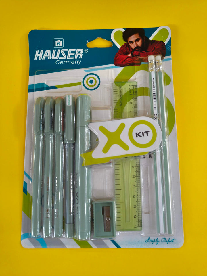 Hauser XO Writing Stationery Kit | A Complete Writing Kit | Gift Set for Kids Students & Office | Combination Set of 10