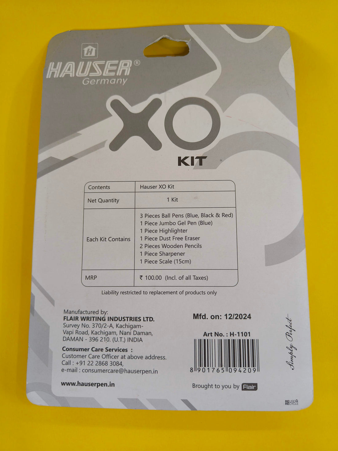 Hauser XO Writing Stationery Kit | A Complete Writing Kit | Gift Set for Kids Students & Office | Combination Set of 10