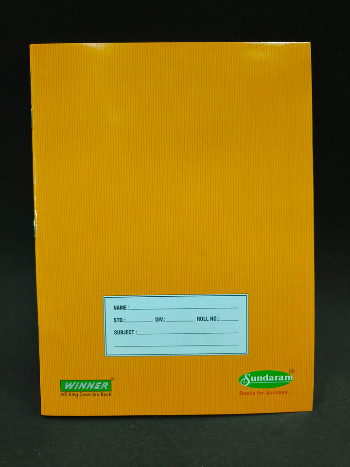 72 Pages A5 Sundaram Winner Single Line King Notebook for School | 72 Pages | Soft Bound Notebooks Brown Cover | 18 x 24 cm (12 Pcs)