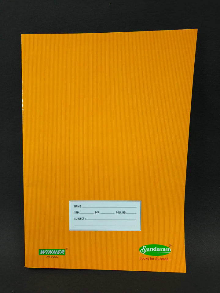 172 Pages A4 Sundaram Brown Long Book | A4 Brown Long Book | Soft Bound | 172 Pages | 21 x 29.7 cm | Single Line | Pack of 6