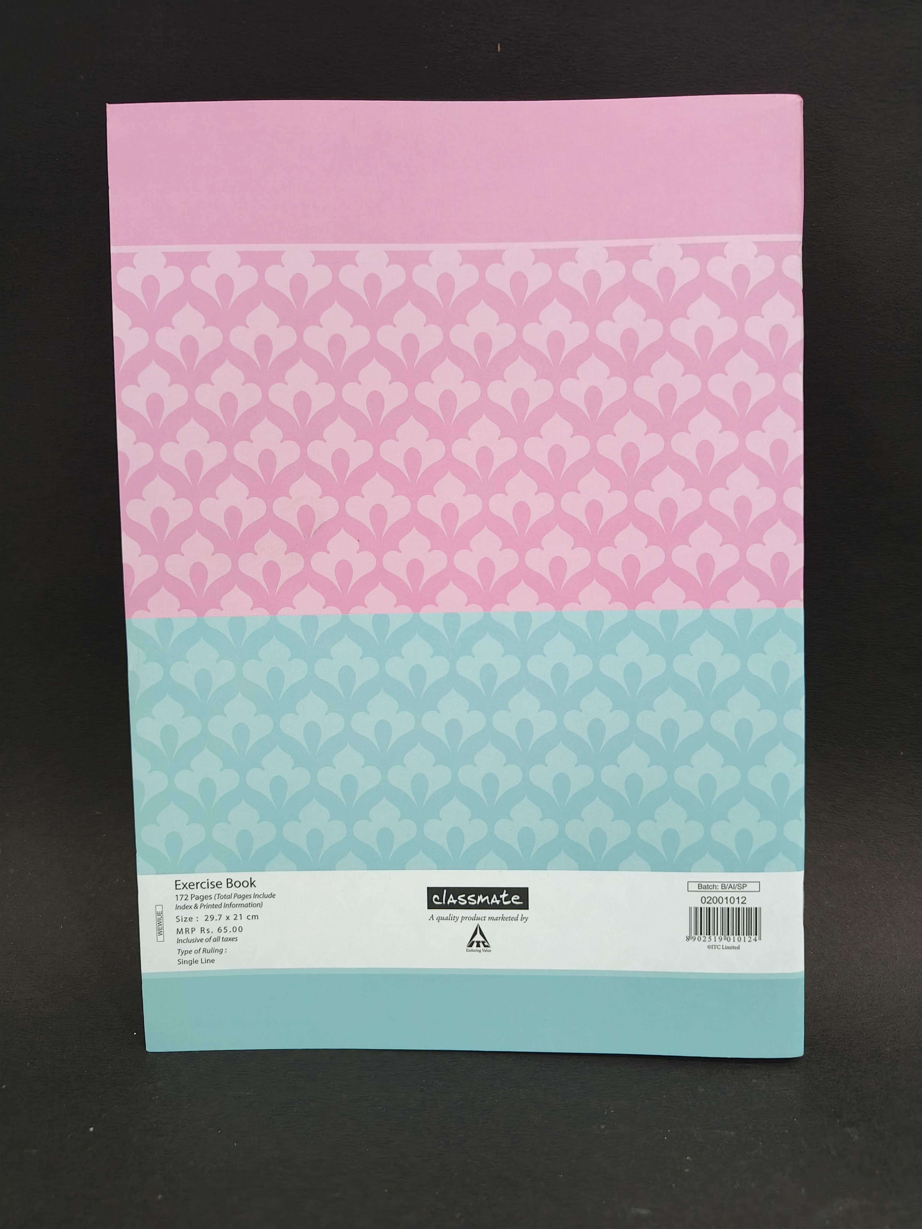 Classmate LongBook | 172 Pages | Single Line | 29.7cm x 21cm | Pack of 6 | Ruled Notebook for School Students