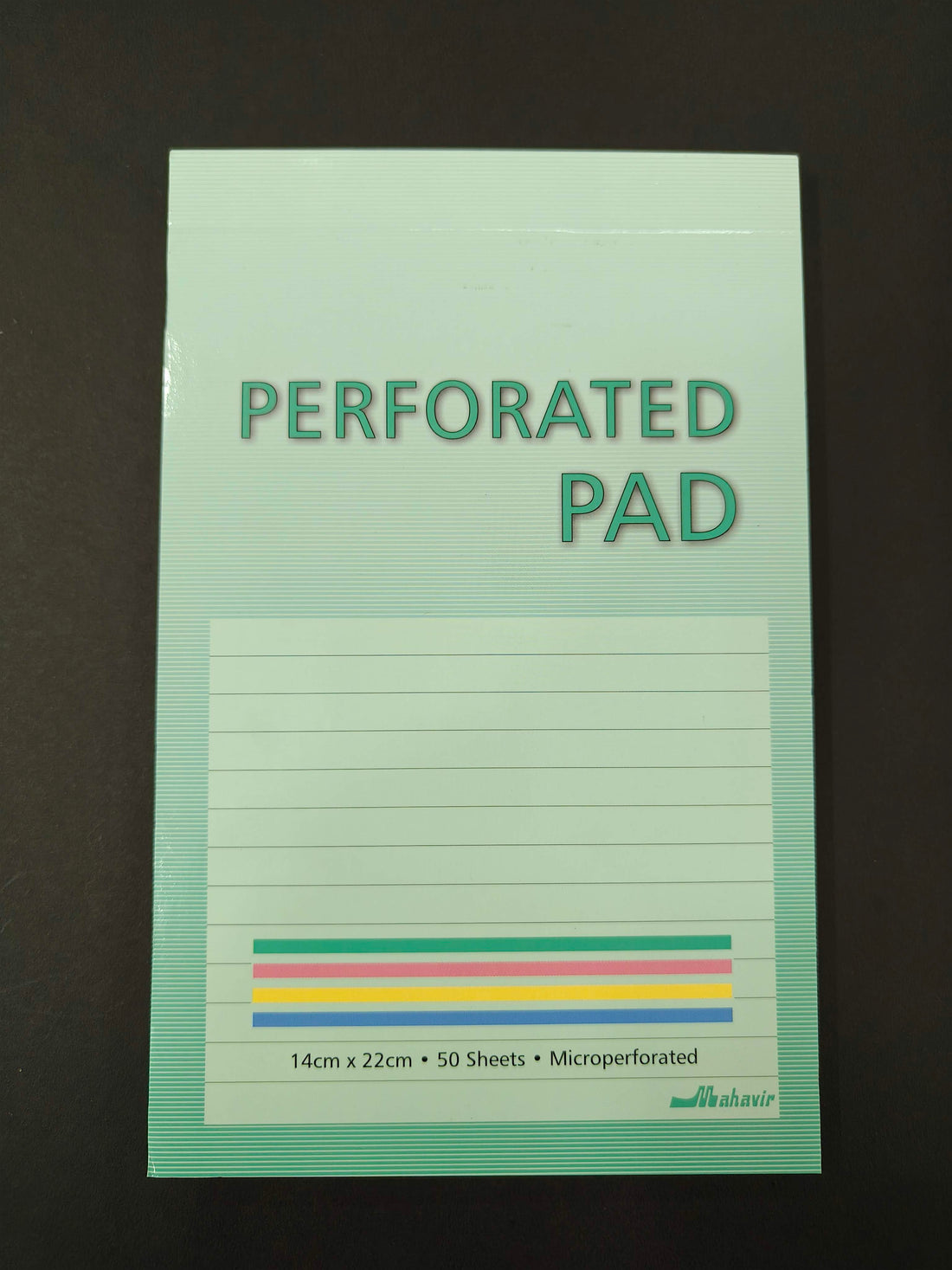 Mahavir Writing Pad 14x22 cm Ruled Paper | 50 Sheets Notepads | Micro Perforated Notebook with Strong Rorust Material Back Board for School, College, Office, Business  (Pack of 6)