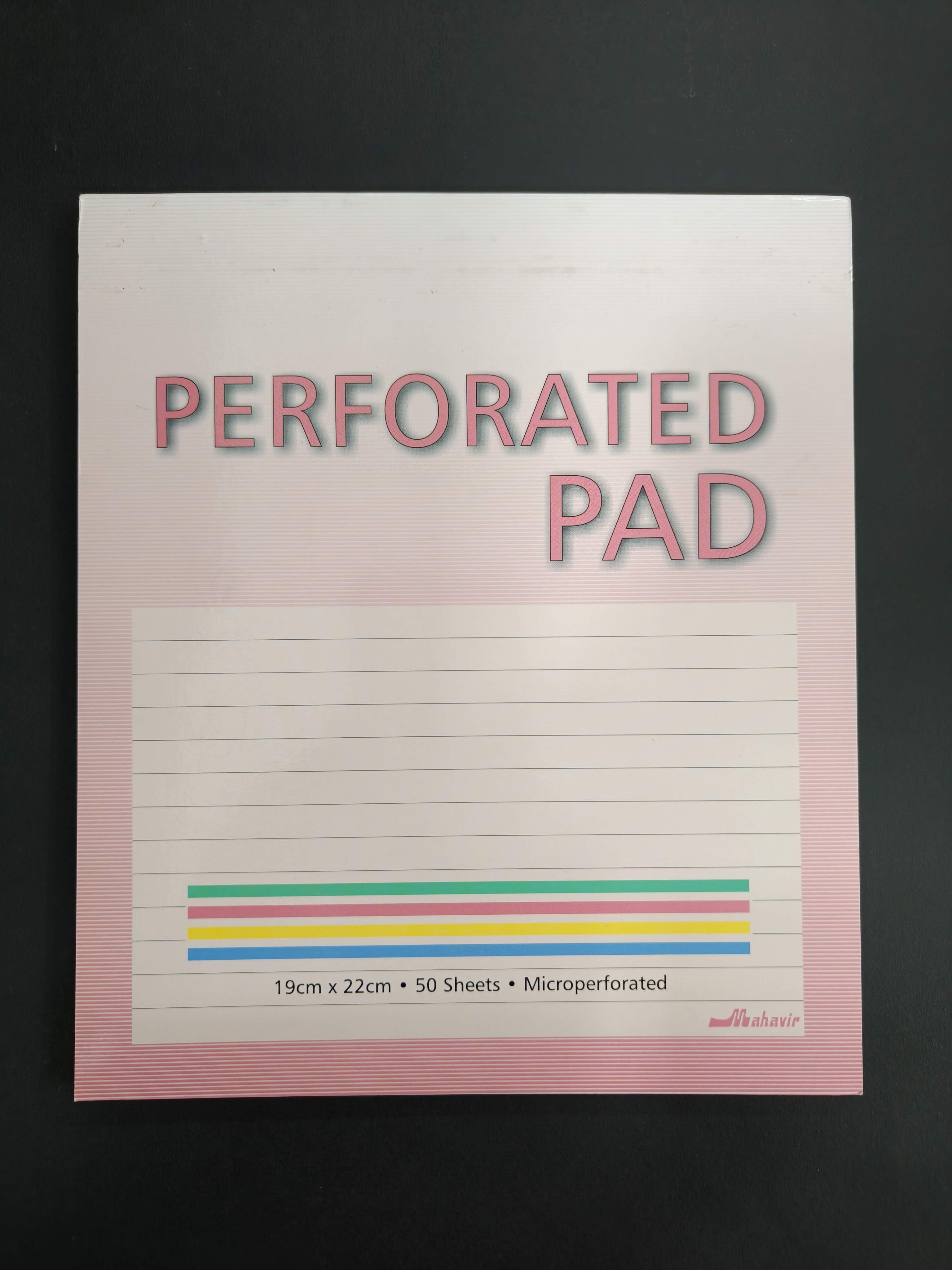 Mahavir Writing Pad 19x22 cm Ruled Paper | 50 Sheets Notepads | Micro Perforated Notebook with Strong Rorust Material Back Board for School, College, Office, Business  (Pack of 3)