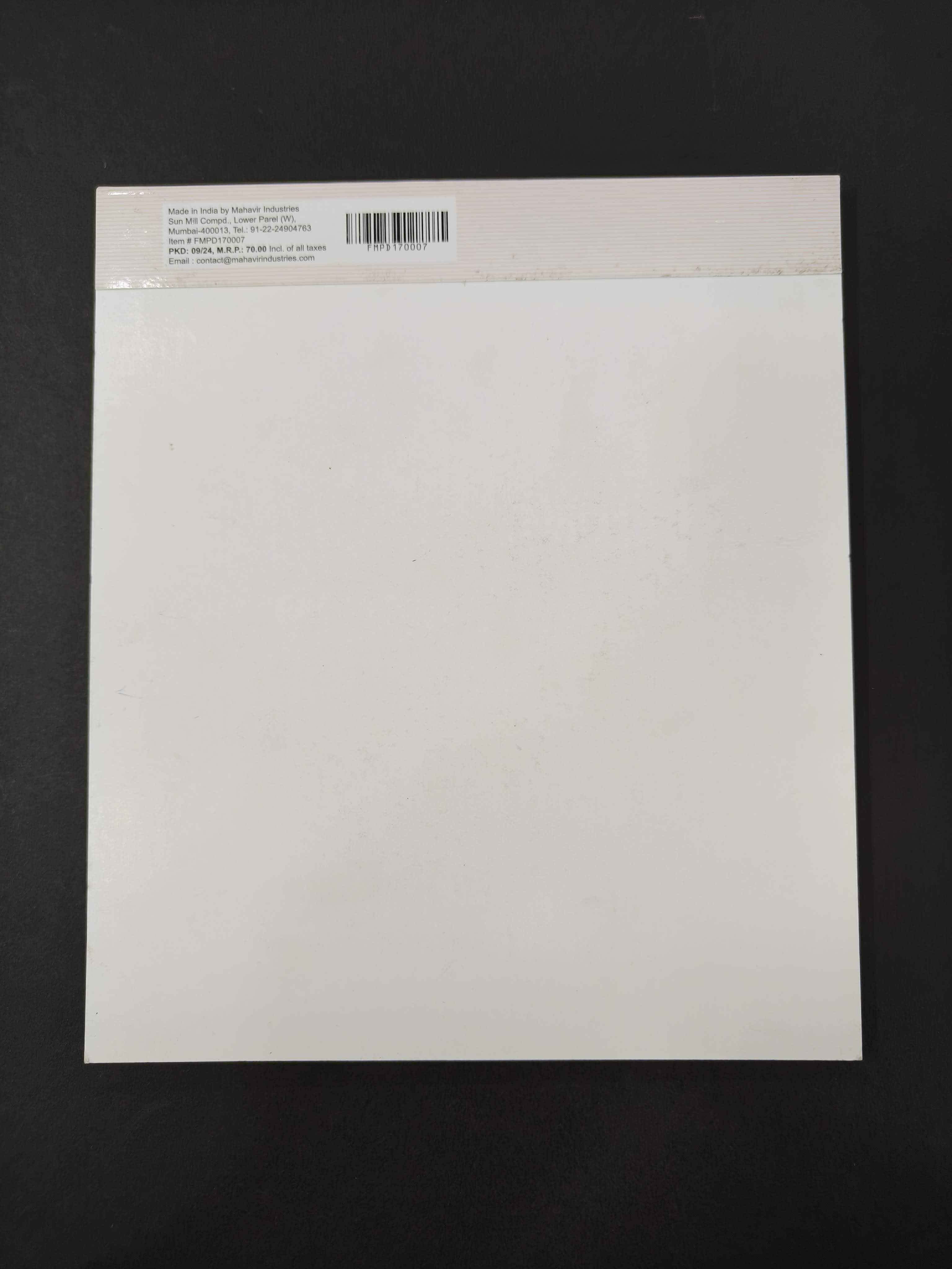 Mahavir Writing Pad 19x22 cm Ruled Paper | 50 Sheets Notepads | Micro Perforated Notebook with Strong Rorust Material Back Board for School, College, Office, Business  (Pack of 3)