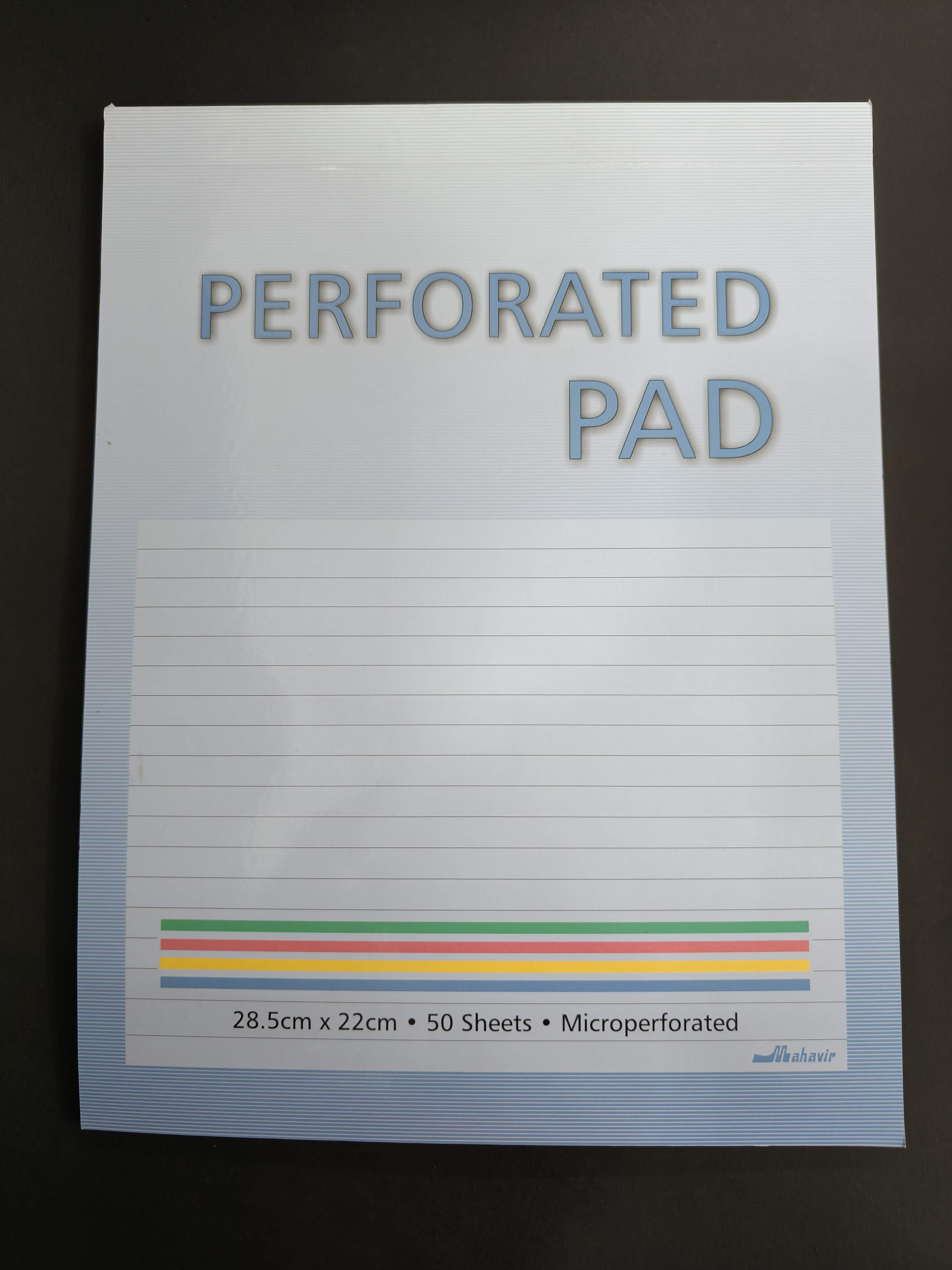 Mahavir Writing Pad 28.5x22 cm Ruled Paper | 50 Sheets Notepads | Micro Perforated Notebook with Strong Rorust Material Back Board for School, College, Office, Business  (Pack of 3)