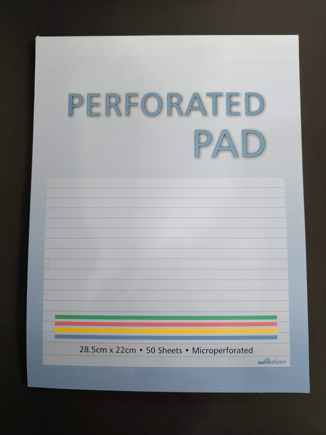 Mahavir Writing Pad 28.5x22 cm Ruled Paper | 50 Sheets Notepads | Micro Perforated Notebook with Strong Rorust Material Back Board for School, College, Office, Business  (Pack of 3)