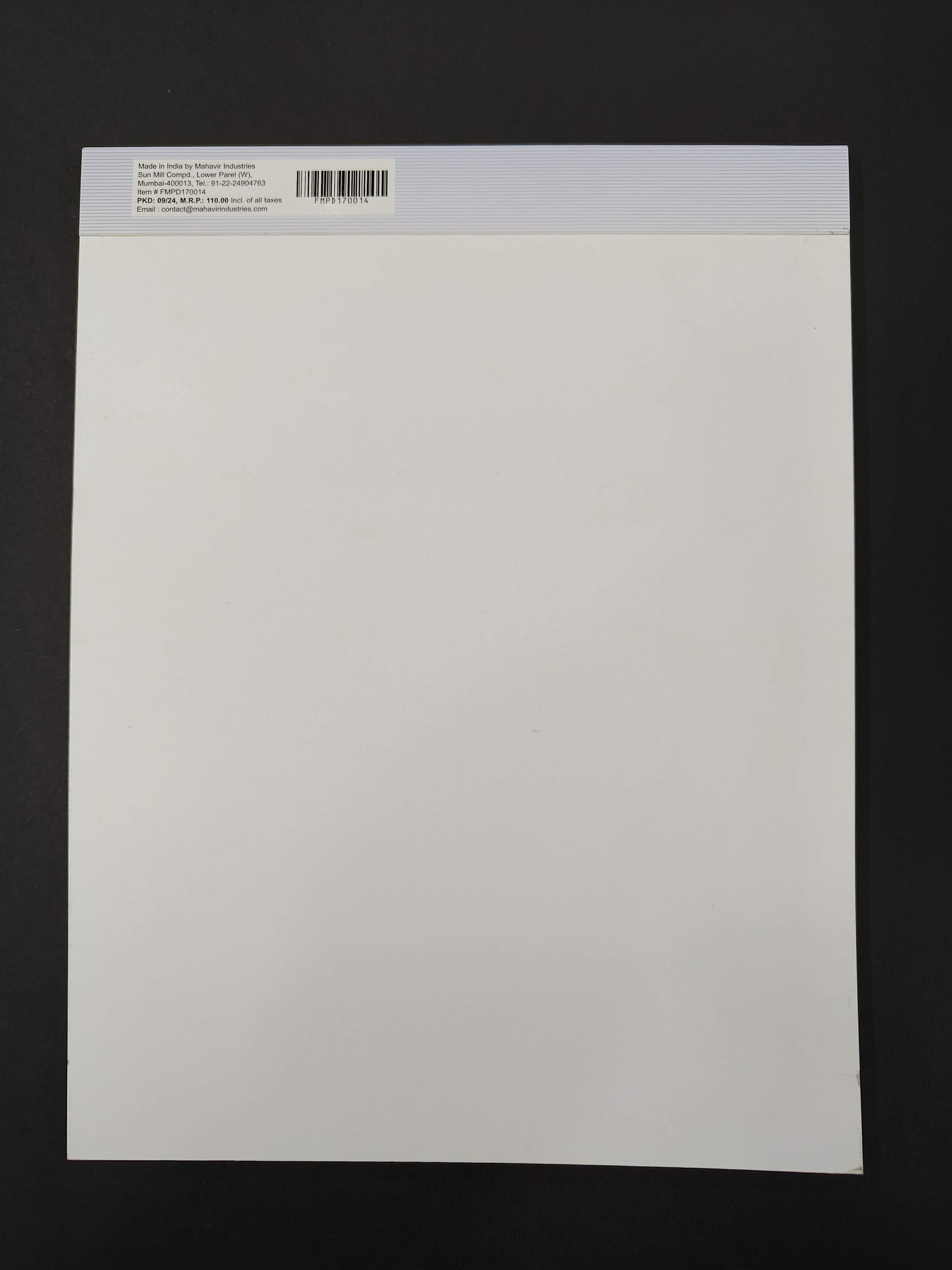 Mahavir Writing Pad 28.5x22 cm Ruled Paper | 50 Sheets Notepads | Micro Perforated Notebook with Strong Rorust Material Back Board for School, College, Office, Business  (Pack of 3)