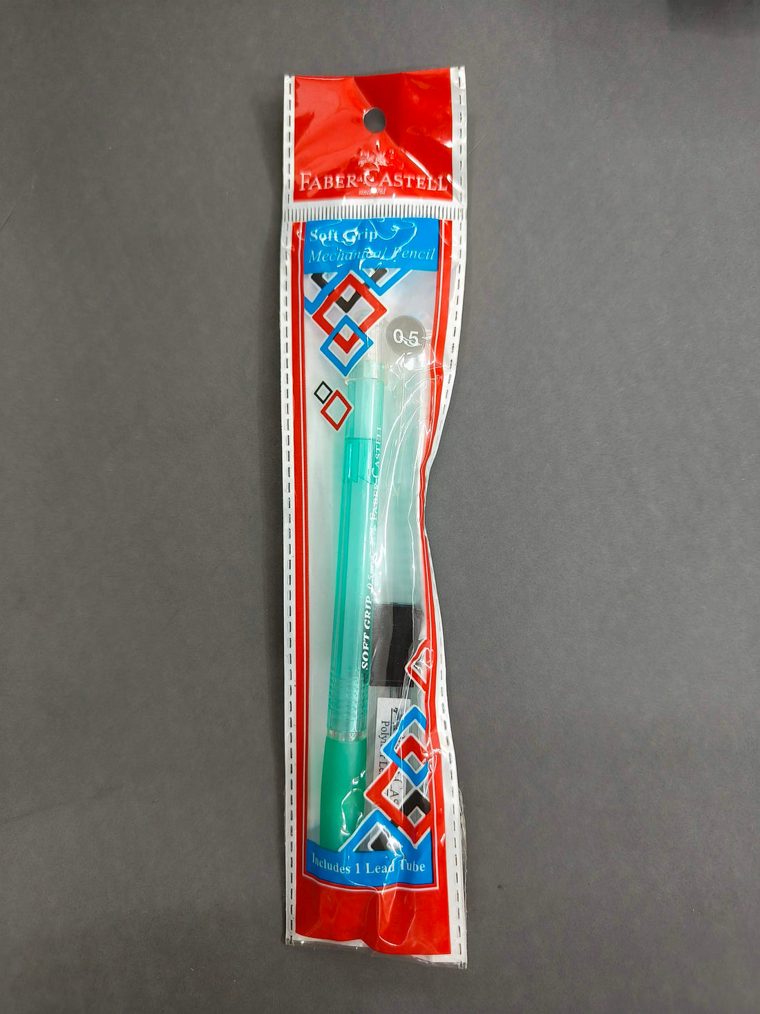 Faber-Castell Soft Grip 0.5 mm Mechanical Pencils | Includes 1 Lead Tube With 5 Leads With Each Black Pencils Pack | Extra Long Twist Eraser | Triangular Barrel For Easy Grip (Assorted Colour)