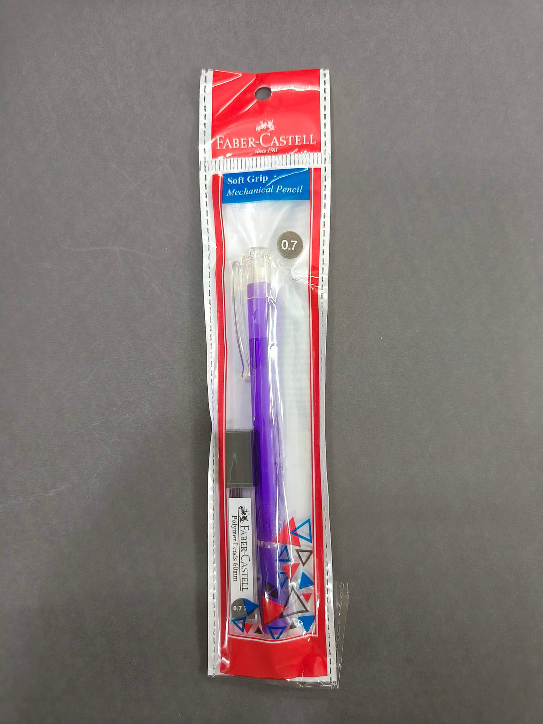 Faber-Castell Soft Grip 0.7 mm Mechanical Pencils | Includes 1 Lead Tube With 5 Leads With Each Black Pencils Pack | Extra Long Twist Eraser | Triangular Barrel For Easy Grip (Assorted Colour)