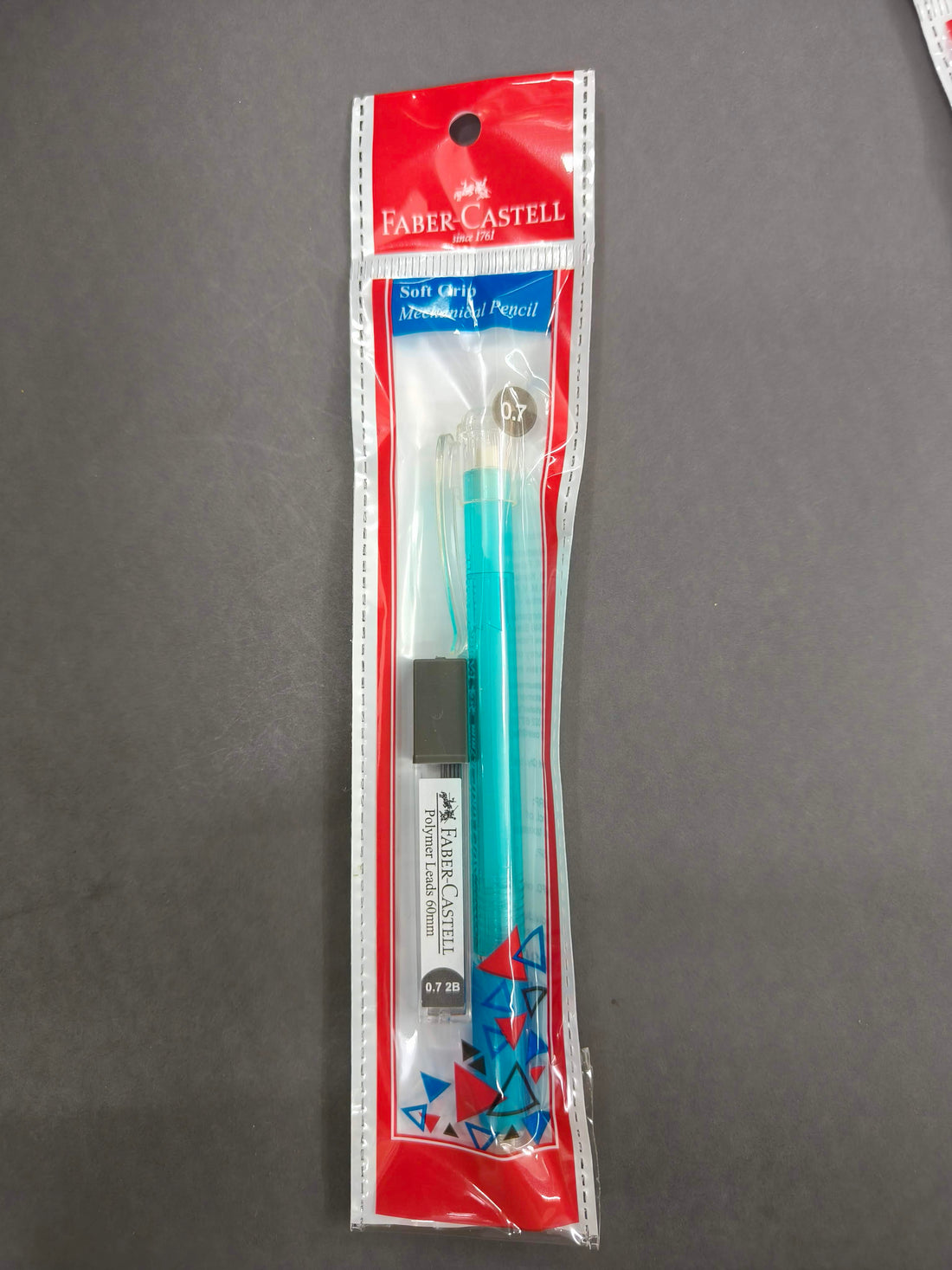 Faber-Castell Soft Grip 0.7 mm Mechanical Pencils | Includes 1 Lead Tube With 5 Leads With Each Black Pencils Pack | Extra Long Twist Eraser | Triangular Barrel For Easy Grip (Assorted Colour)