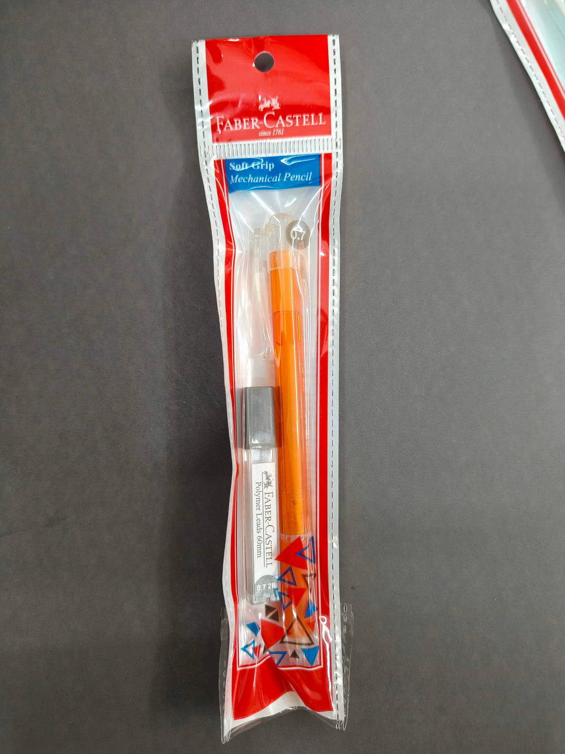 Faber-Castell Soft Grip 0.7 mm Mechanical Pencils | Includes 1 Lead Tube With 5 Leads With Each Black Pencils Pack | Extra Long Twist Eraser | Triangular Barrel For Easy Grip (Assorted Colour)