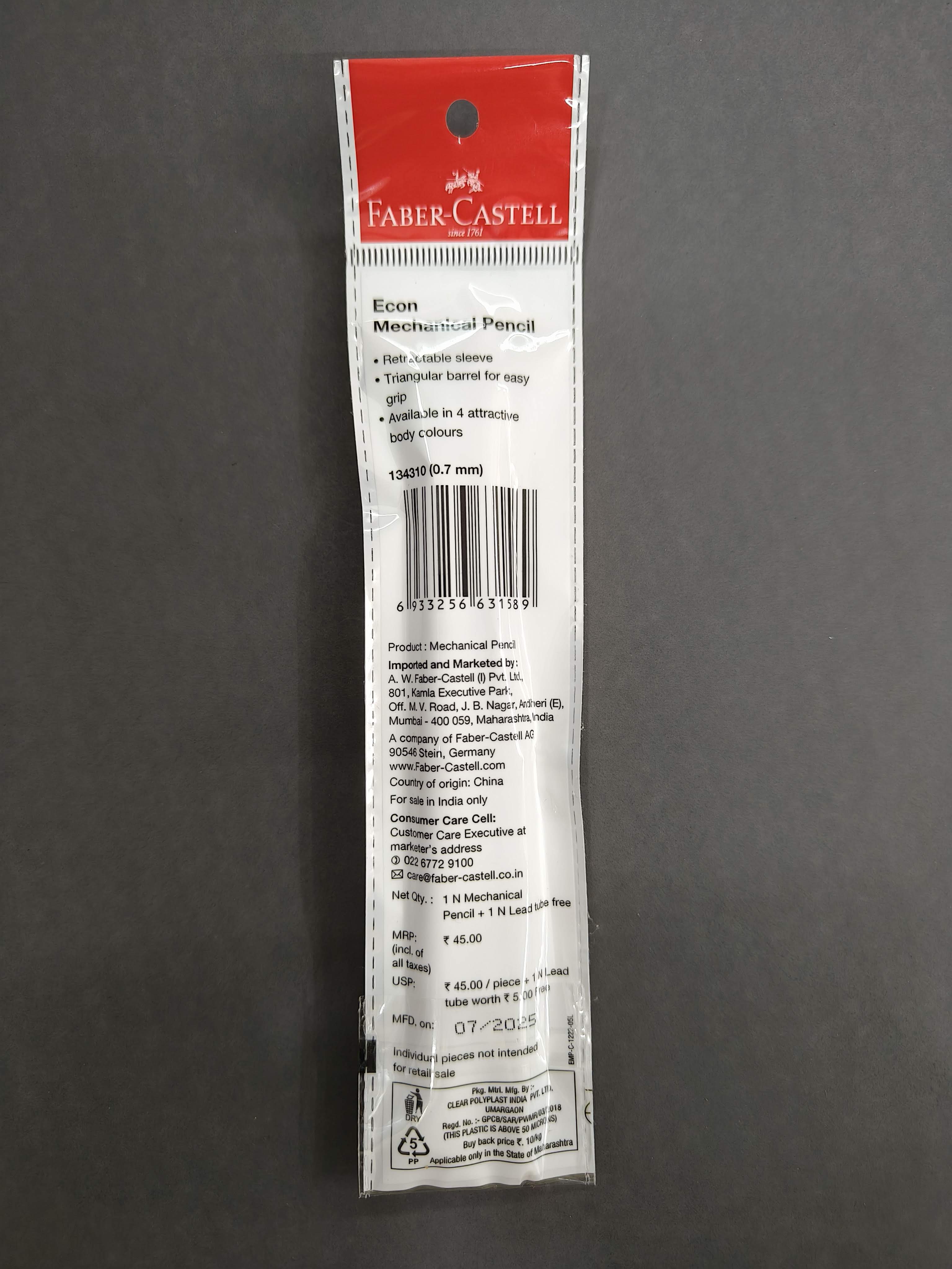 Faber Castell Econ 0.7mm Mechanical Pencil with 5 Lead Tube