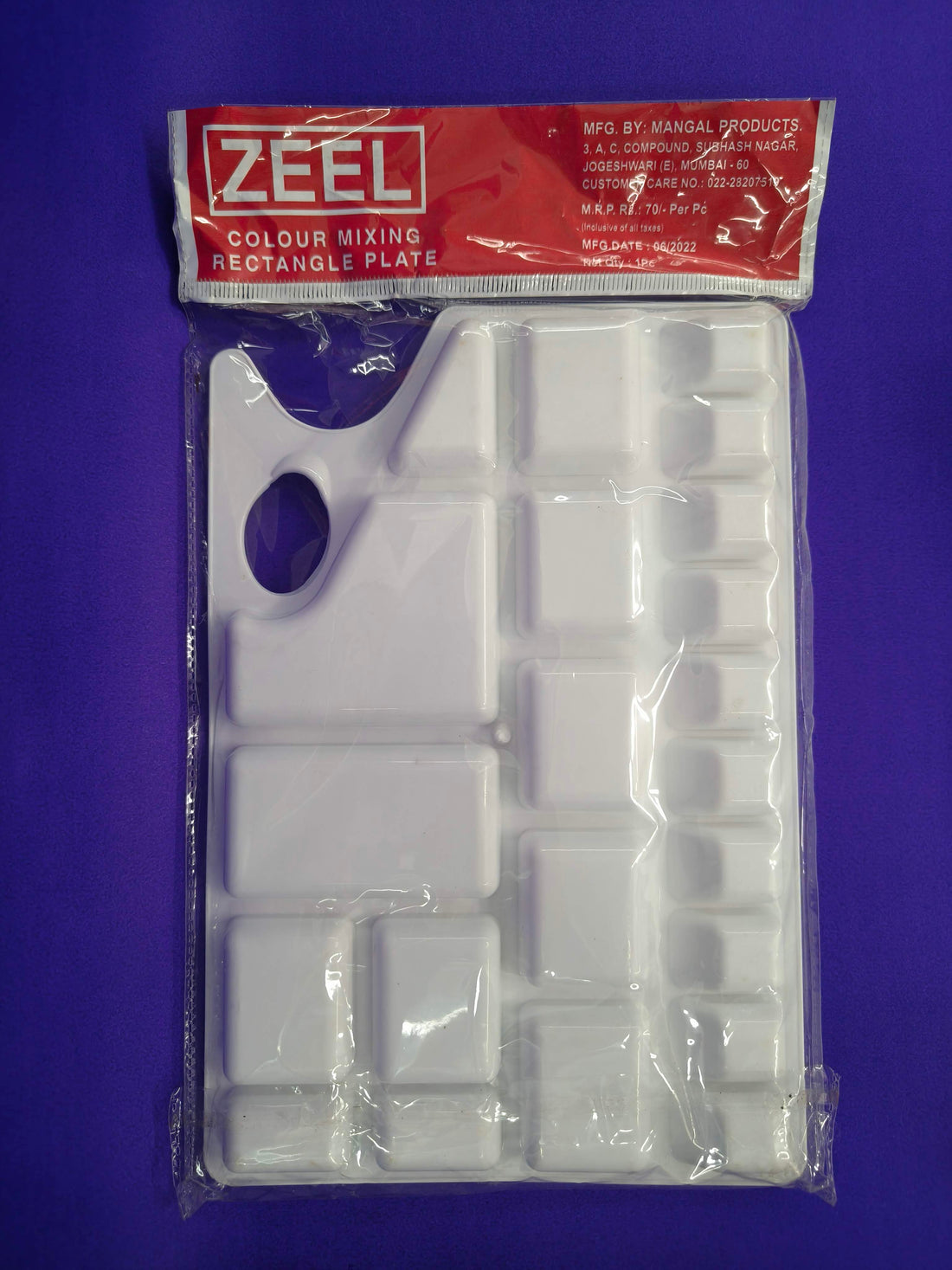 Rectangular Shape Painting Palette, Color Mixing Pallete, Watercolor Plate, Pallet for Acrylic Paint & Colouring with 22 Compartments for Artist, Kids (Pack of 1)