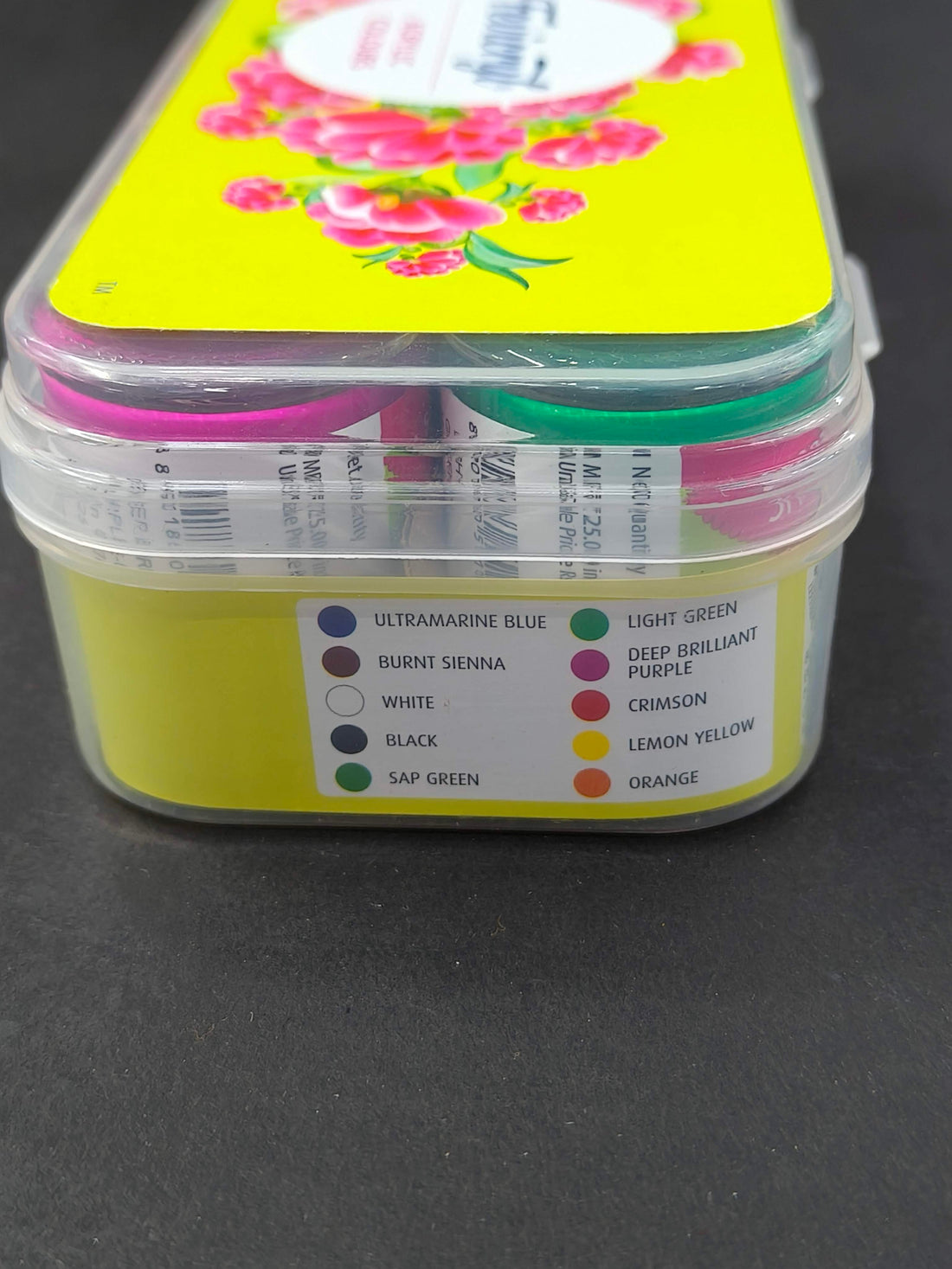 Fevicryl Acrylic Colours Kit | 10 Colours x 15 ml | DIY Paint, Rich Pigment | Multicolour & Multi-surface | Non-Cracking Paint for Canvas, Wood, Leather, Earthenware, Metal