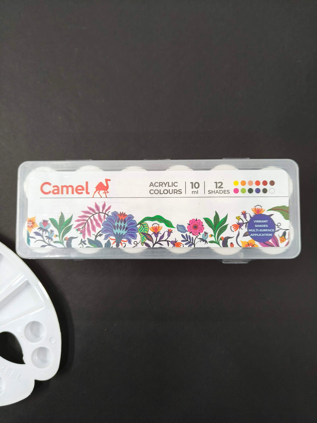 Camel Acrylic Ultra Colour – 12 Rich Shades (10ml each) | Multi-Surface DIY Paints | Vibrant & Permanent Colors | Suitable on Canvas, Wood, Fabric, Paper and Ceramics