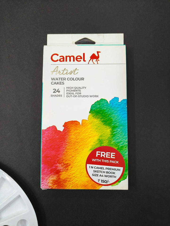 Camel Artist Water Colour Cakes 24 Assorted Shades | Rich Pigments & Vibrant Colors | Ideal for Artists & Hobbyists