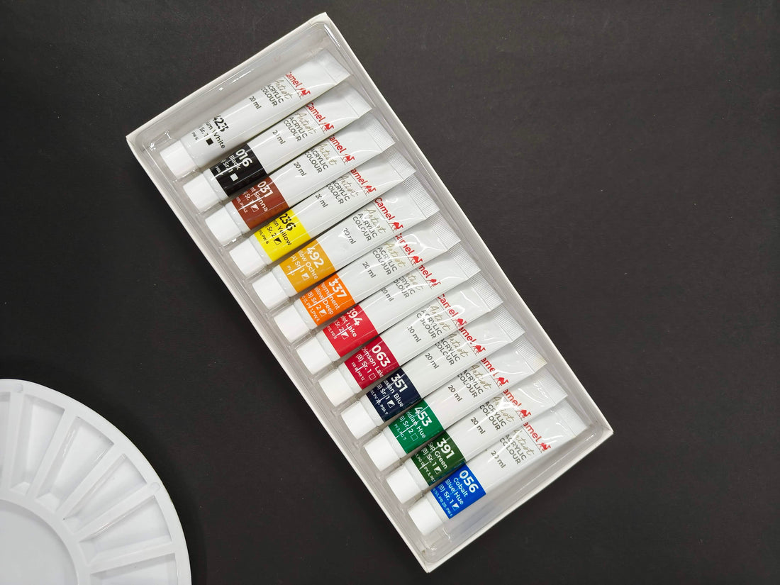 Camel Artist's Water Color Tubes - 20ml Each, 12 Shades