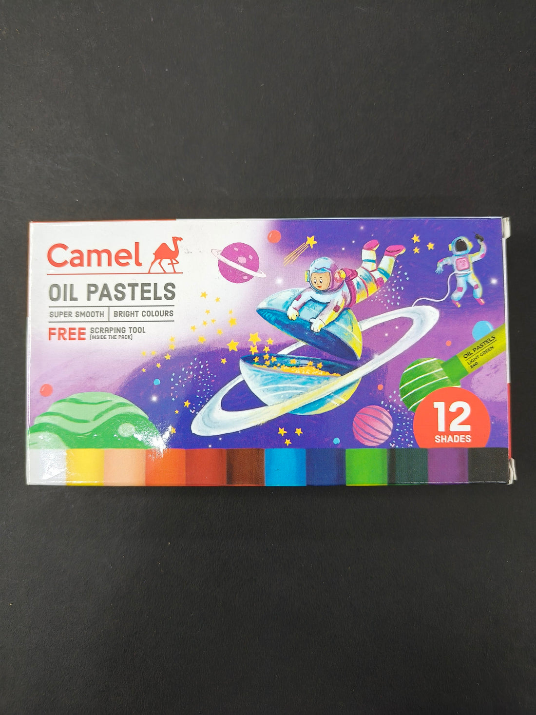 Camel Oil Pastels – 12 Shades in Cardboard Box | Smooth Blending & Rich Pigments | Non-Toxic Colour Crayons for School, Art, and Professional Use | Bright & Long-Lasting Drawing Pastels Set