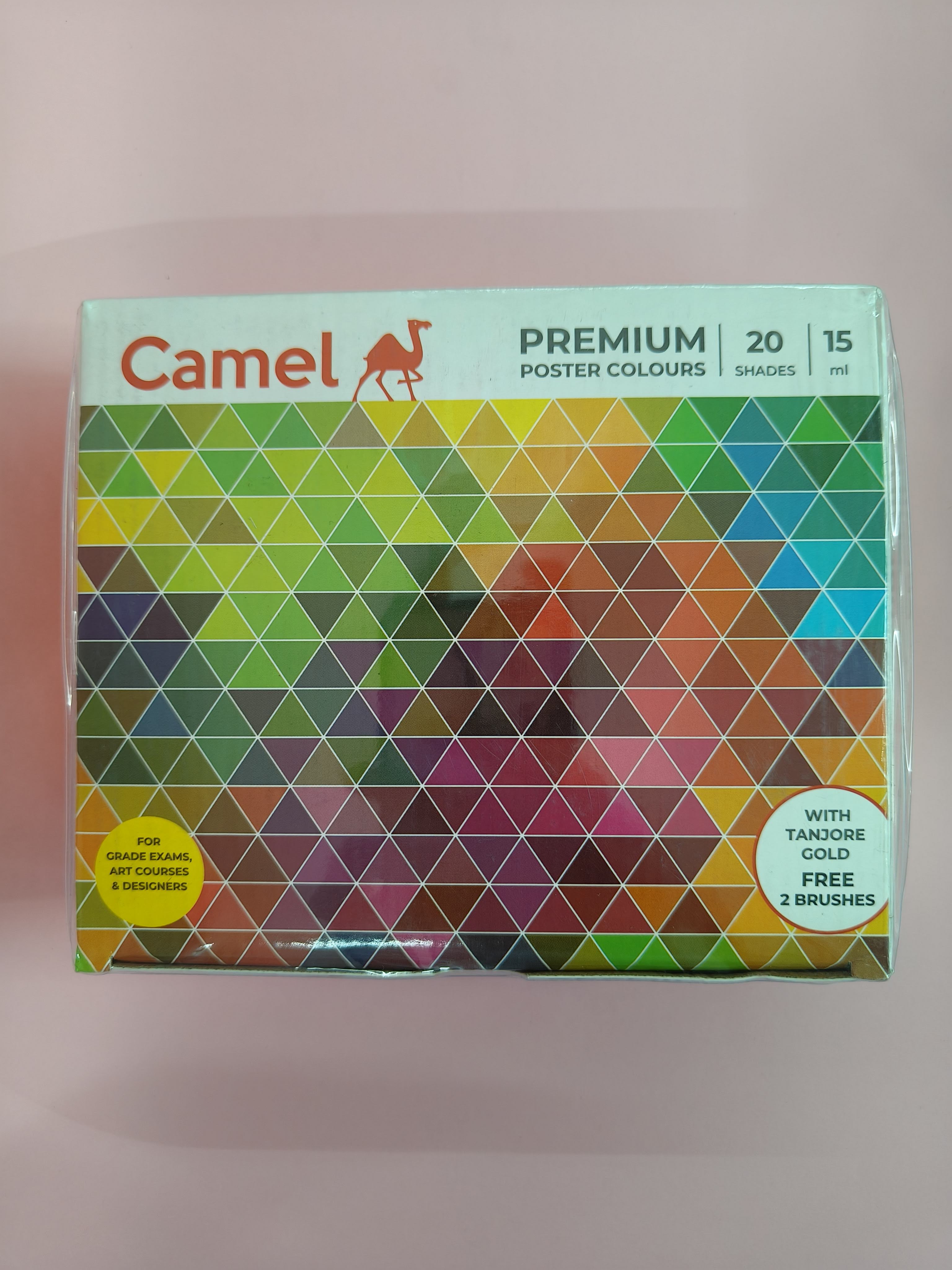 Camel Premium Poster Colour with Brush - 20 Shades (Multicolor)
