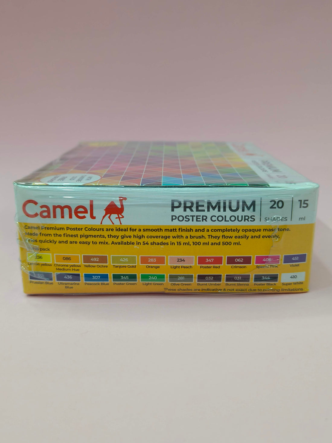 Camel Premium Poster Colour with Brush - 20 Shades (Multicolor)