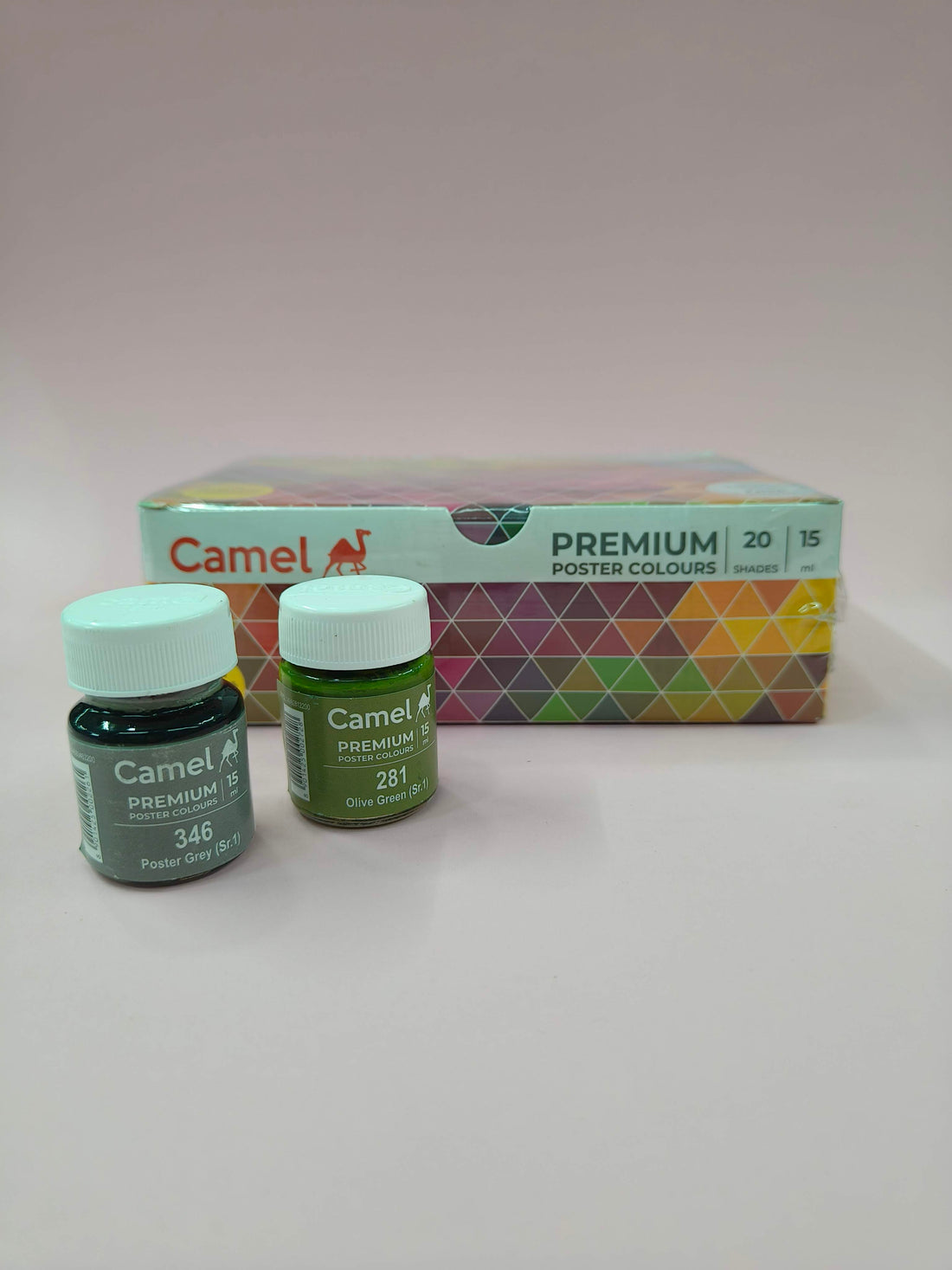 Camel Premium Poster Colour with Brush - 20 Shades (Multicolor)