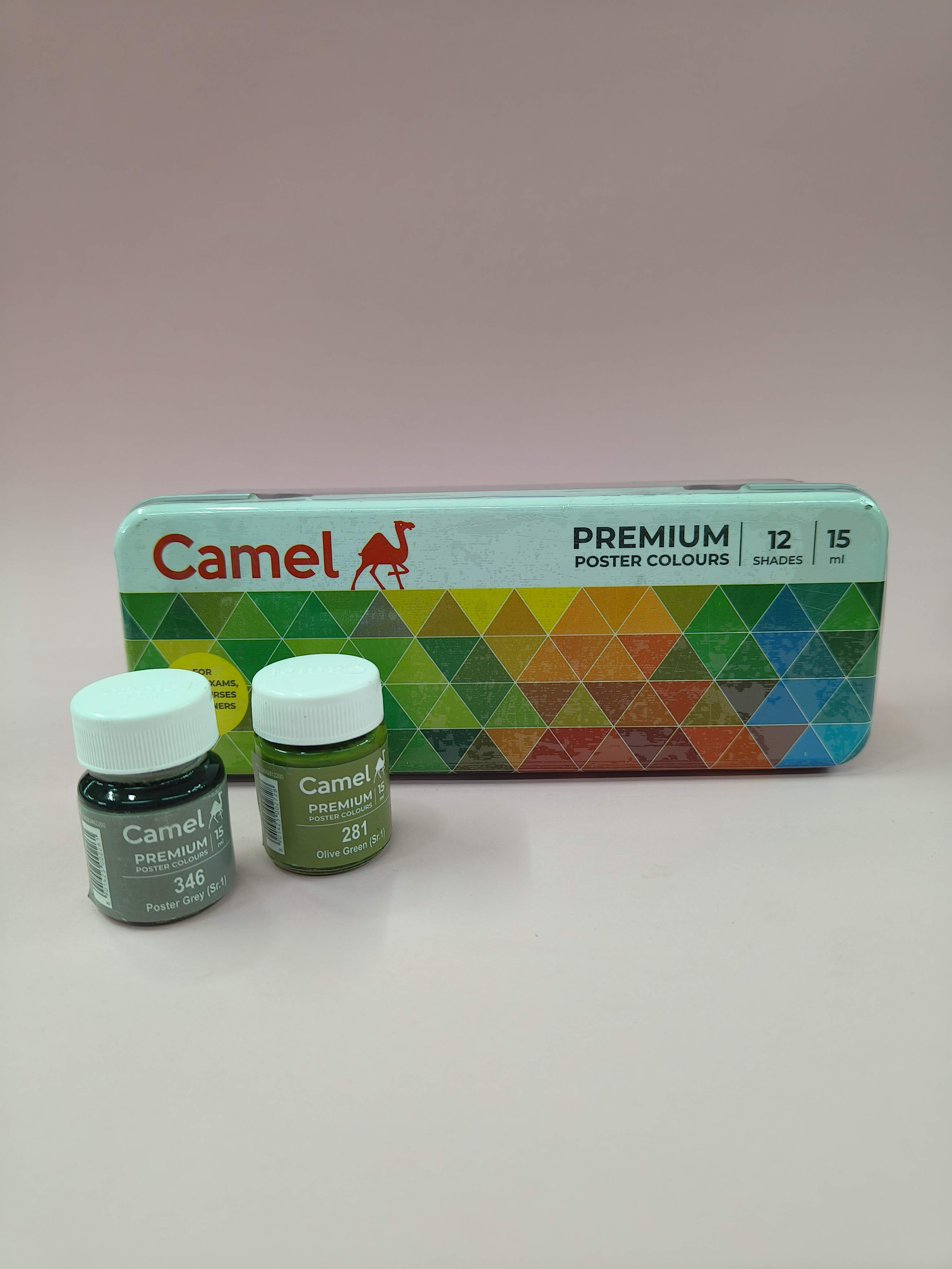 Camel Premium Poster Color - 15ml Each, 12 Shades