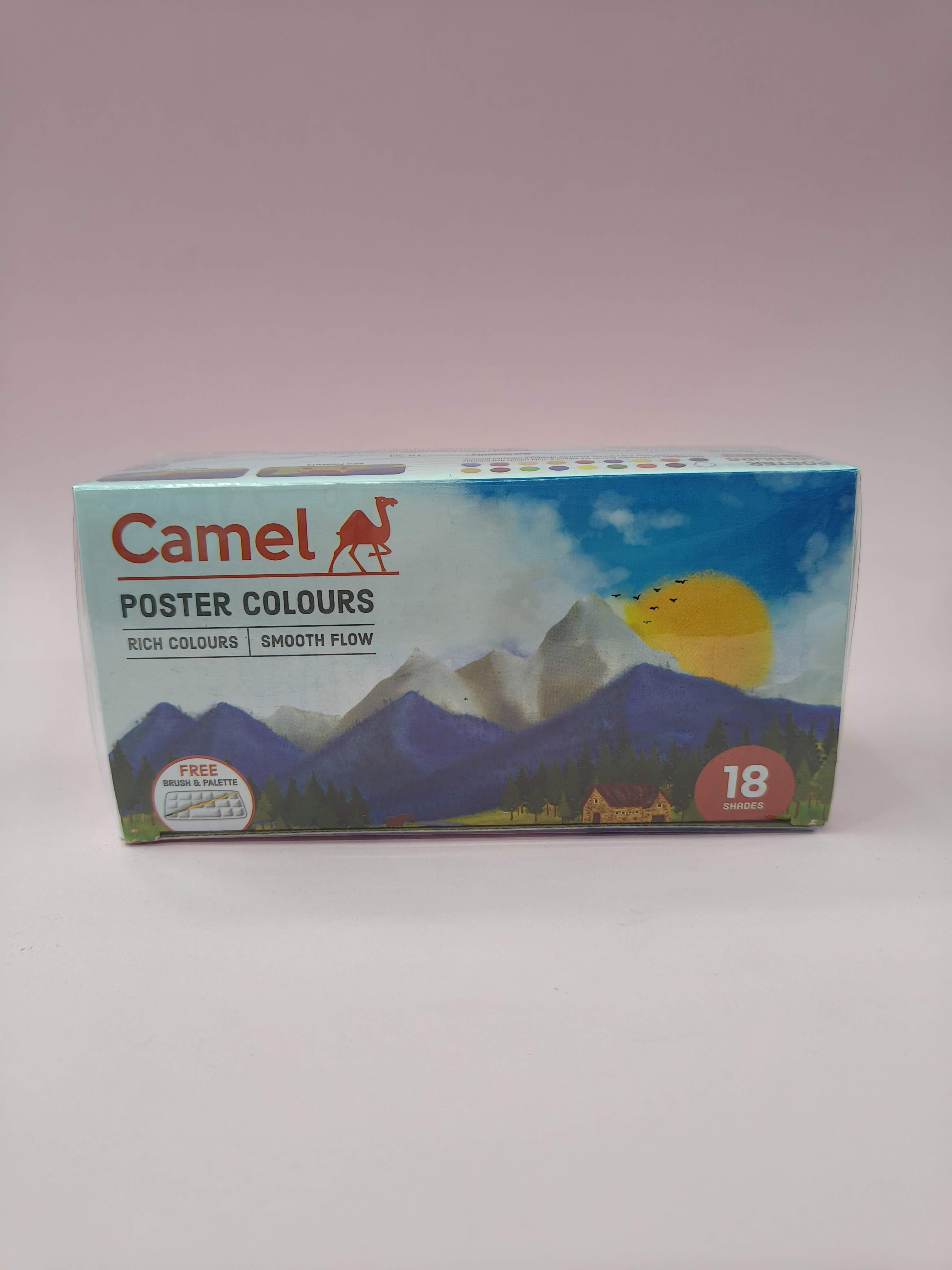 Camel Kokuyo Multicolor Pack Of 18 Shade Bottles 10 ml Each with 1 Palette & 1 Brush