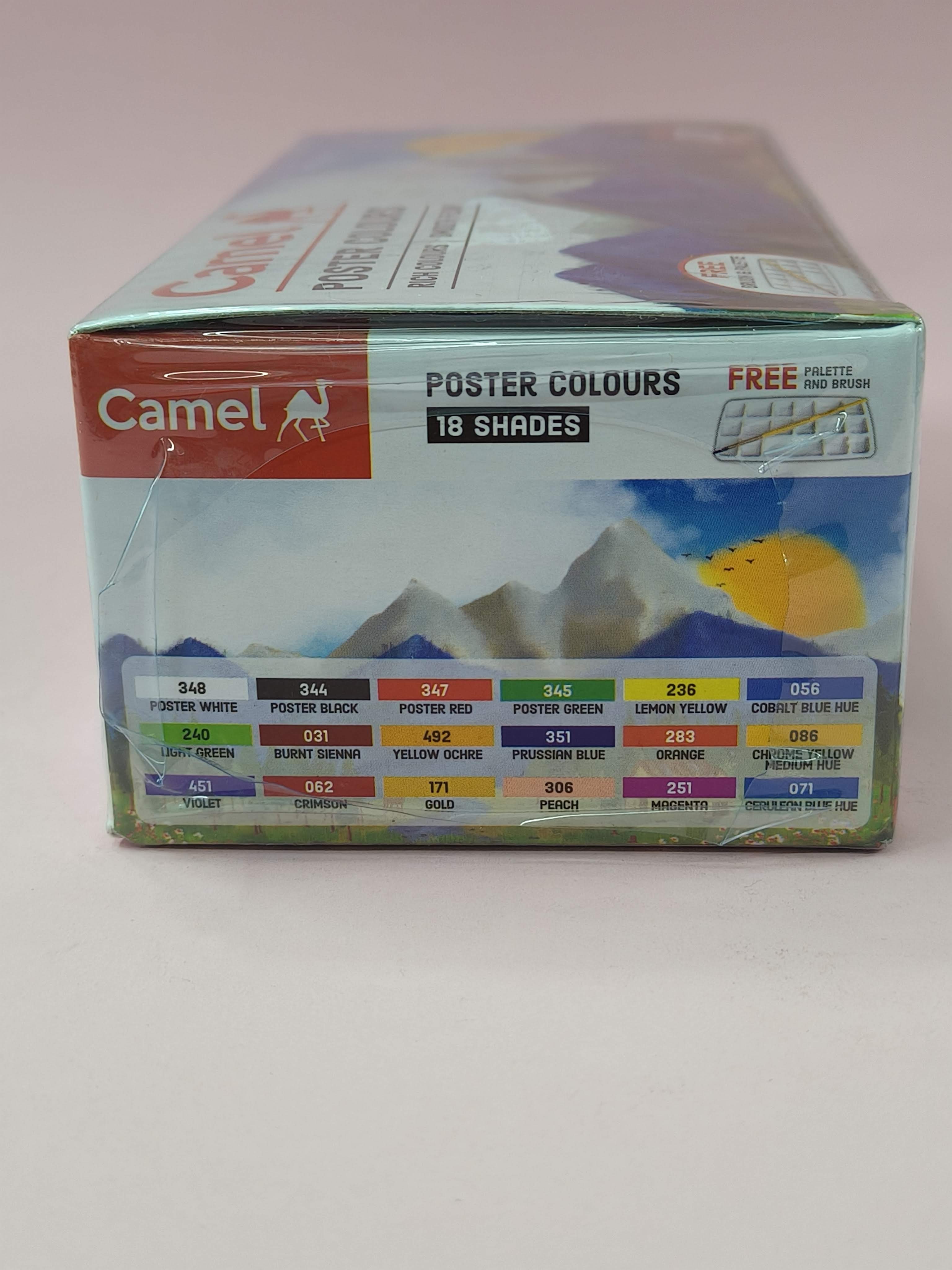 Camel Kokuyo Multicolor Pack Of 18 Shade Bottles 10 ml Each with 1 Palette & 1 Brush