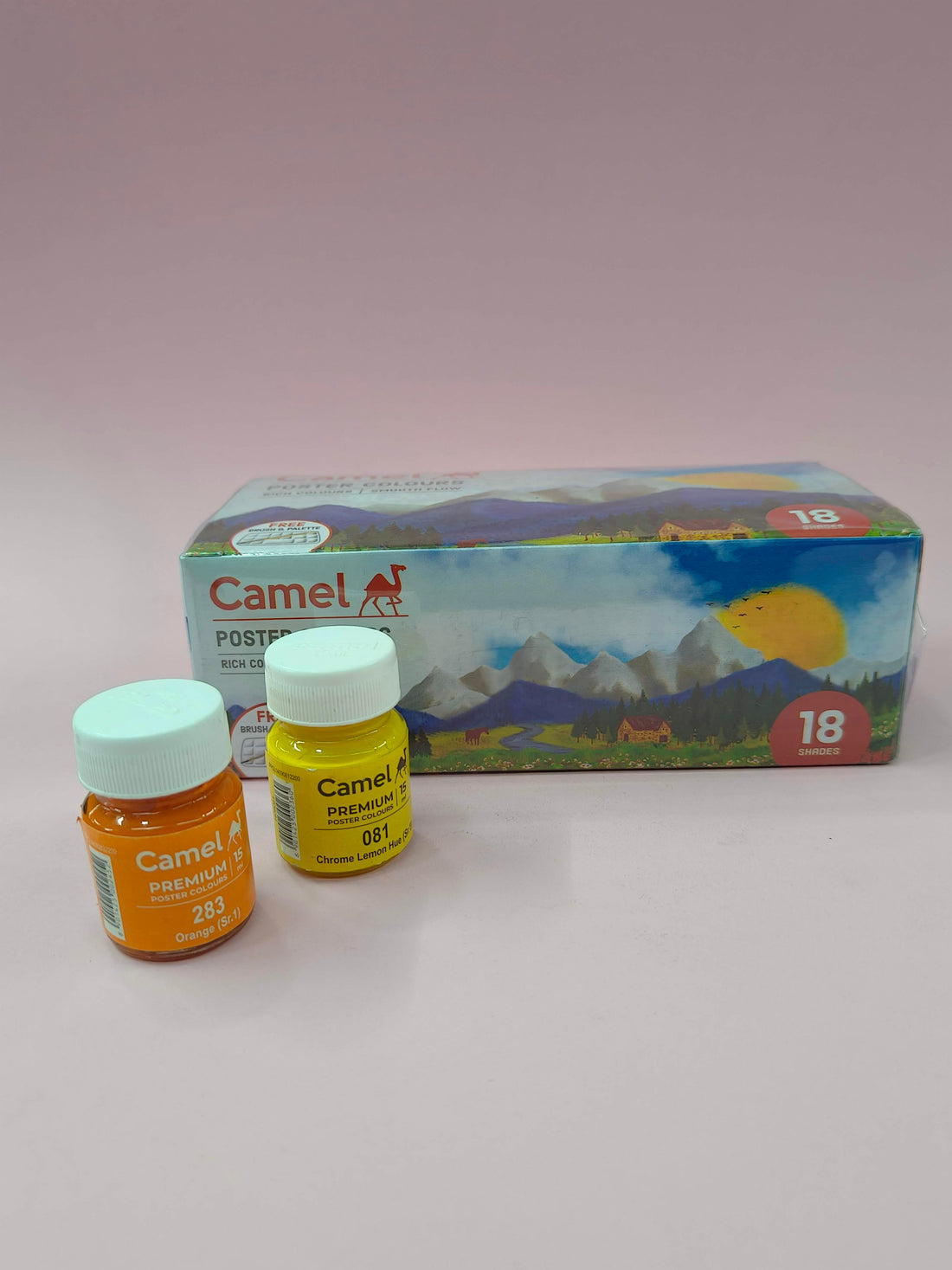 Camel Kokuyo Multicolor Pack Of 18 Shade Bottles 10 ml Each with 1 Palette & 1 Brush