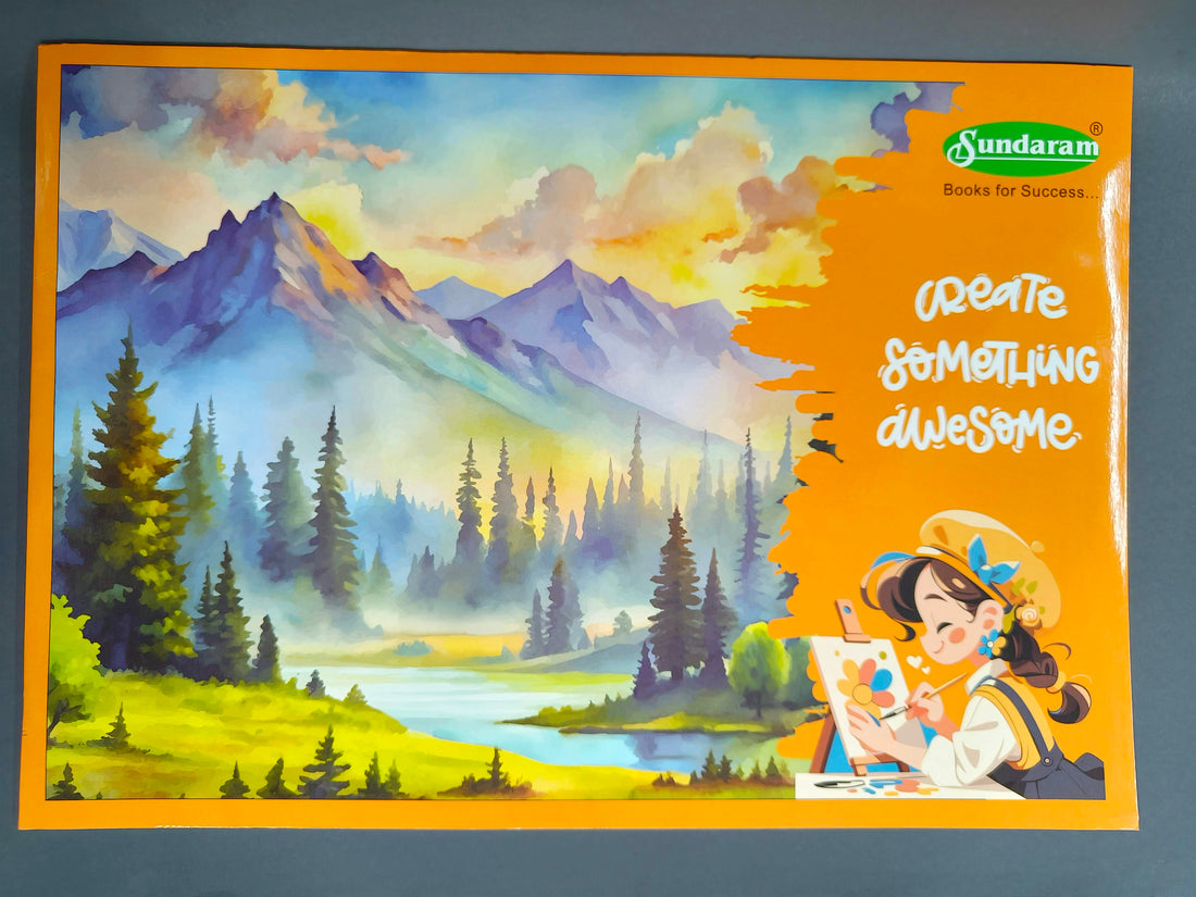 Sundaram | A3 Drawing Book -Orange | 36 Pages | 42 x 29.5 Cm | Softbound Cover | Colors and Designs May Vary