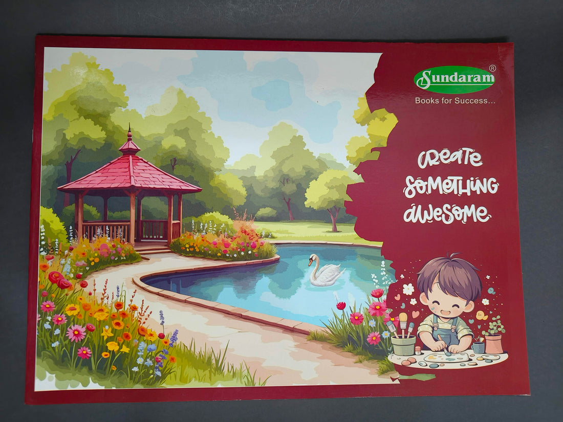 Sundaram | 4A Jumbo Drawing Book -Brown | 36 Pages | 37 x 27 Cm | Softbound Cover | Colors and Designs May Vary