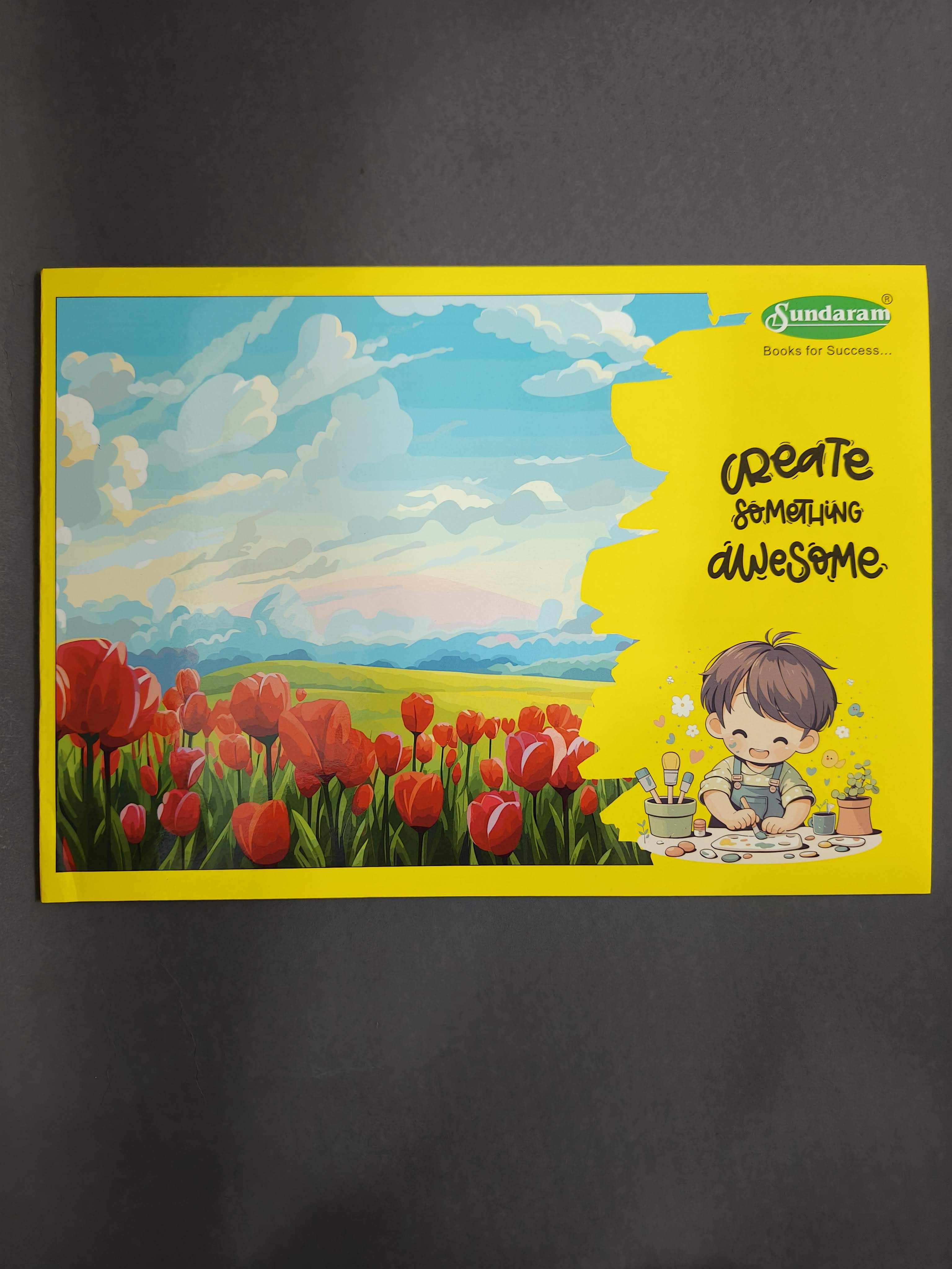 Sundaram | 3A Jumbo Drawing Book | 36 Pages | 29.5 x 21 Cm | Softbound Cover | Colors and Designs May Vary