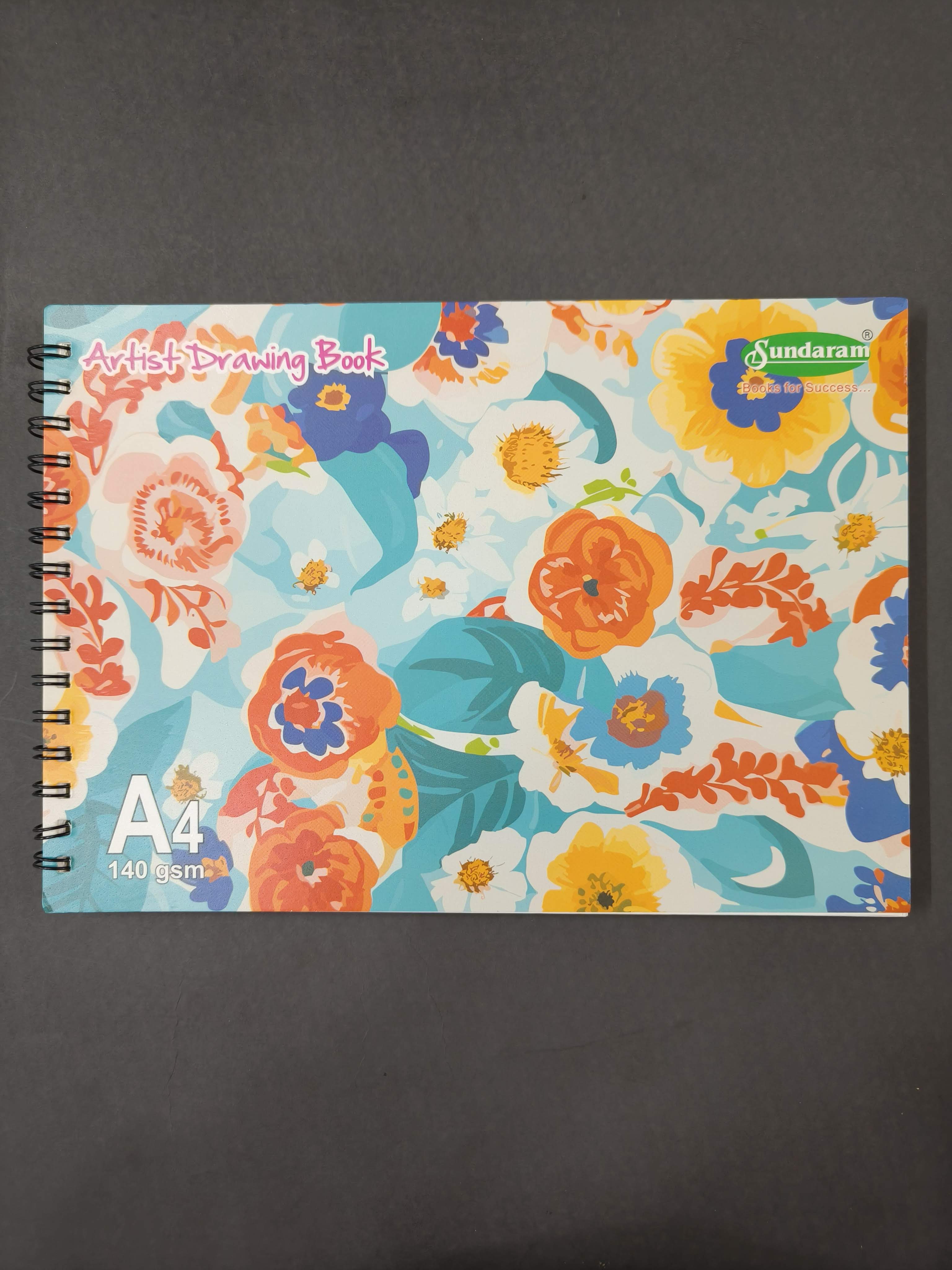 Sundaram A4 Size 140 GSM Paper Spiral Wiro Drawing Book 100 Pages for Artist Students Kids Professional