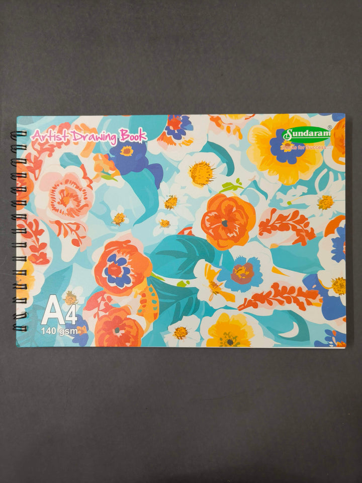 Sundaram A4 Size 140 GSM Paper Spiral Wiro Drawing Book 100 Pages for Artist Students Kids Professional