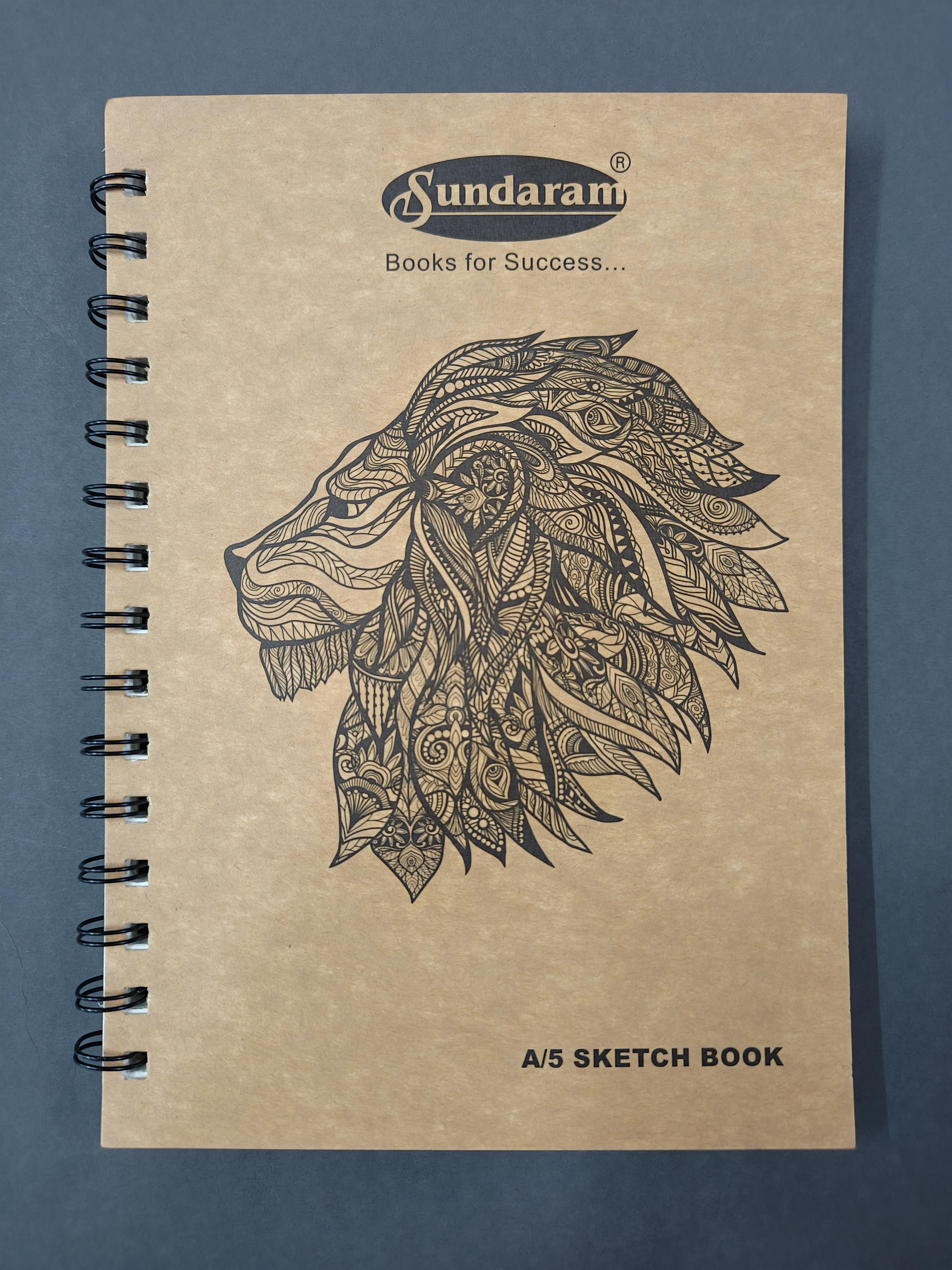 Sundaram A5 Sketch Book Spiral Bound | 100 Pages [50 Sheets ] | 14.8 x 21 cm | Drawing | Sketch Book