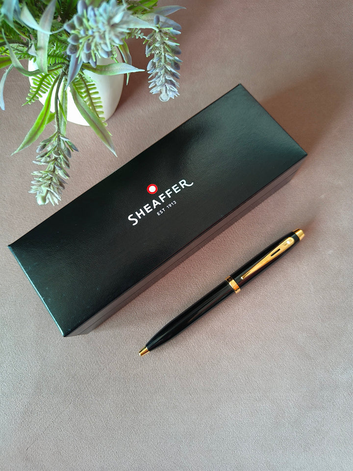 Sheaffer Gift 100 Ballpoint Pen Glossy Black with Gold Tone Trim | Signature Ball Pen
