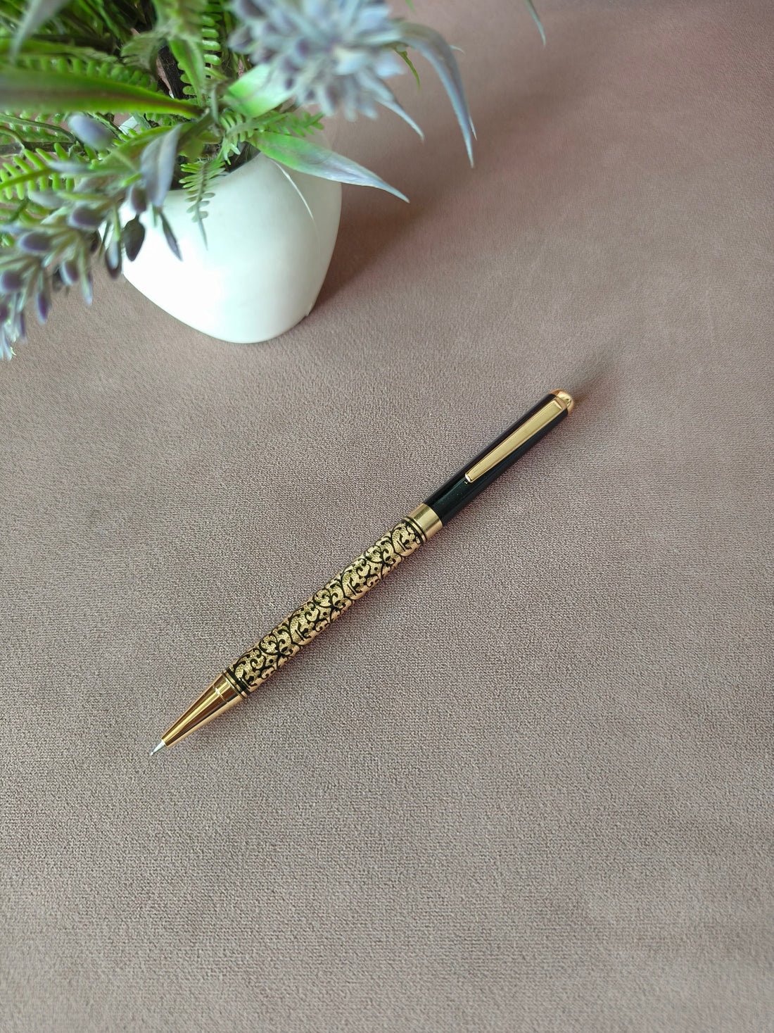 Black & Golden Pen with Antique look | Elegant Exclusive Abstract Designer Ball Pen (Twist lock) | Customised Gifting | Ideal for Office, College and Personal Use