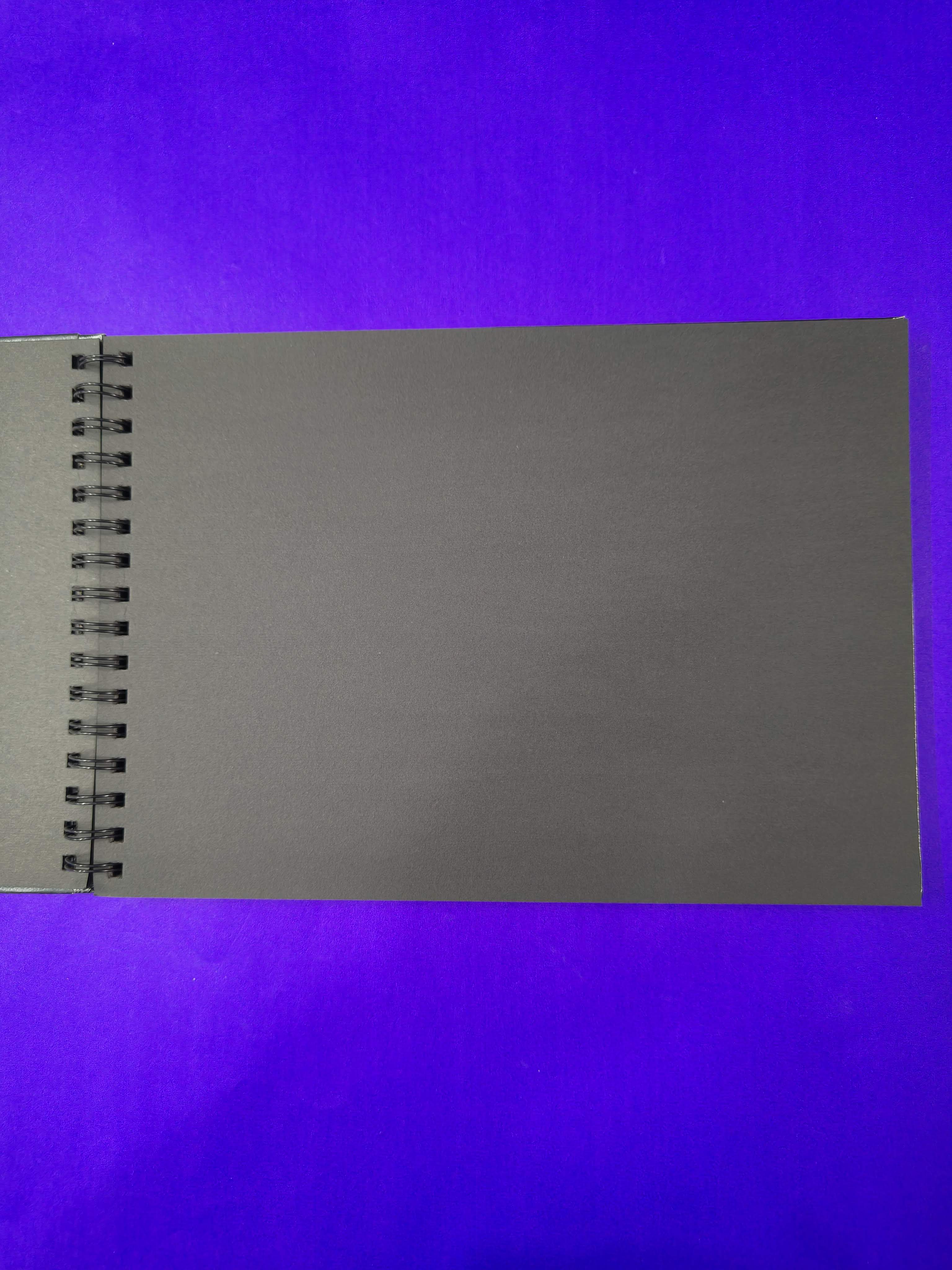 ANUPAM SketchO Slate Book | A4L Black Pages Sketch Book | 80 Pages | 180 gsm