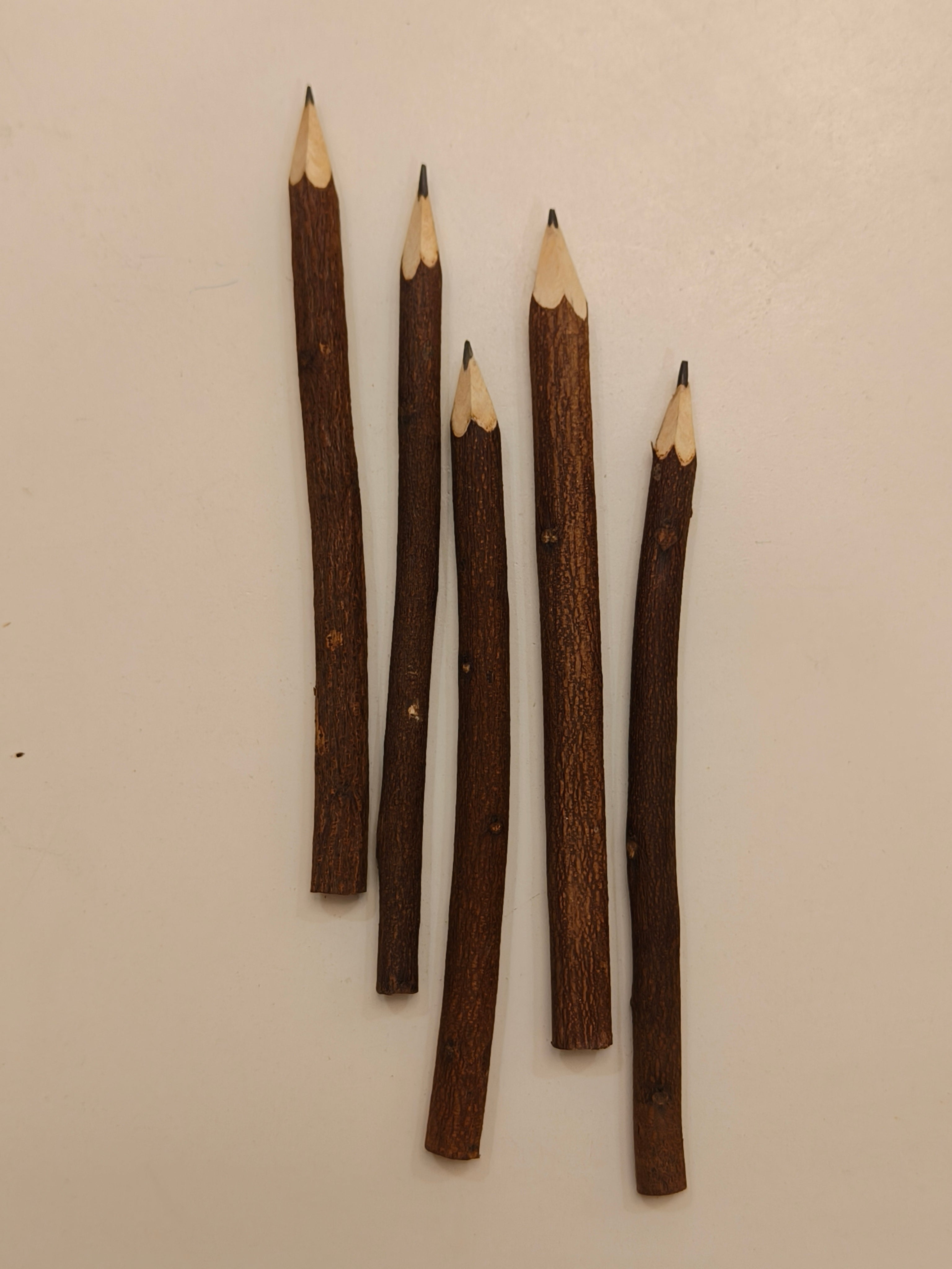 Natural Neem Wood Pencil | Eco-Friendly Wooden Pencil for Kids & Adults | Handcrafted Smooth Writing Graphite Core | Anti-Bacterial, Biodegradable Study & Drawing Pencil - 18cm (Set of 2)