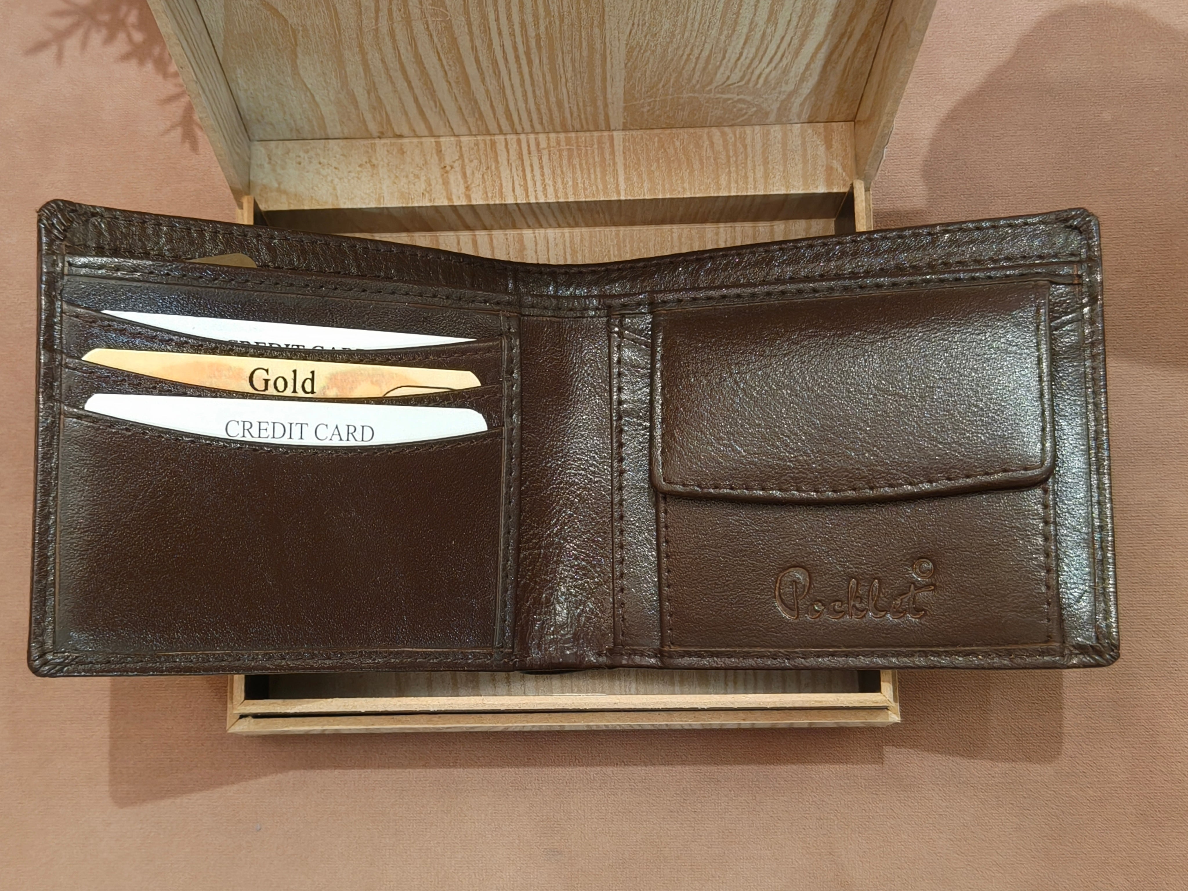 Leather Wallet for Men and Boys | Customized Wallet | Customise Gifts for Men | Wooden Case | Personalized with Name & Charm Purse | Classy Gifting Option