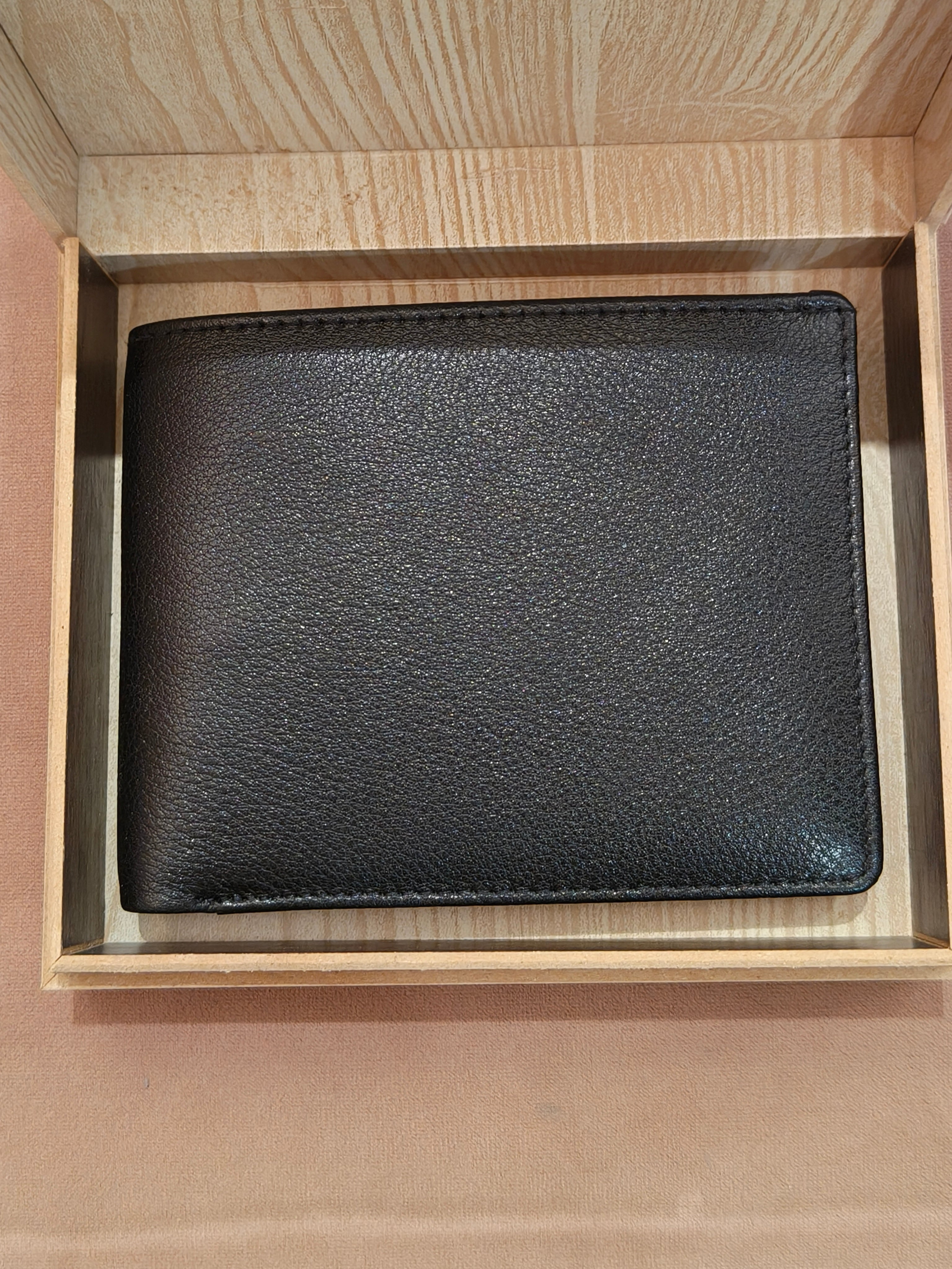 Leather Wallet for Men and Boys | Customized Wallet | Customise Gifts for Men | Wooden Case | Personalized with Name & Charm Purse | Classy Gifting Option