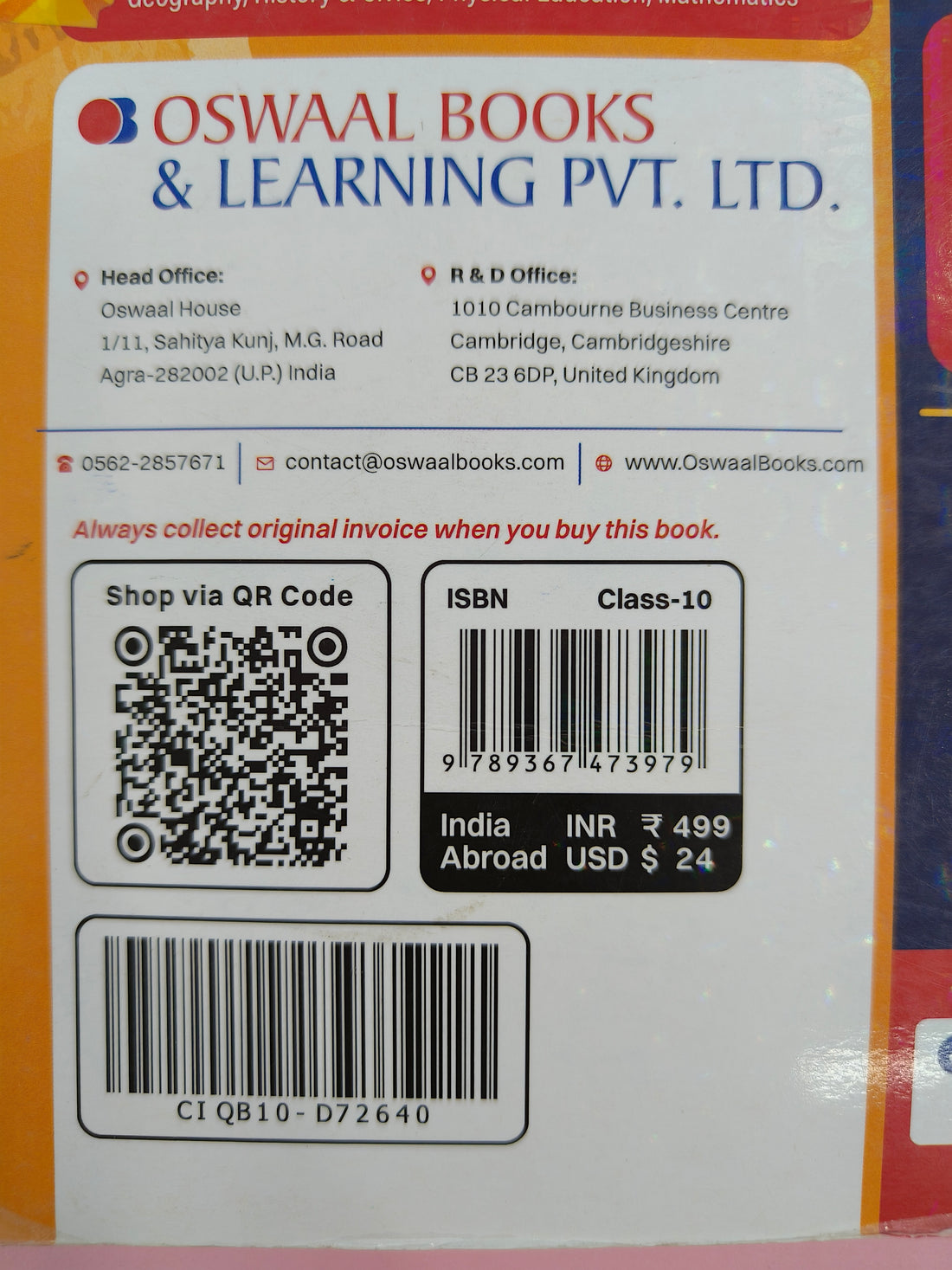 Oswaal ICSE Question Bank Chapterwise & Topicwise Solved Papers Class 10 Biology For 2026 Exam