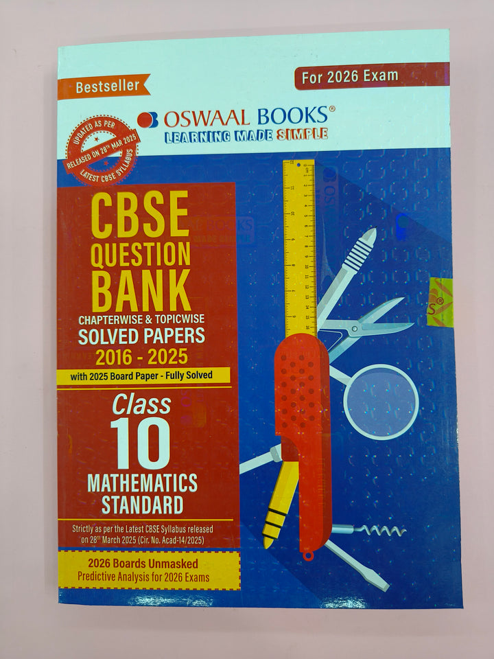 Oswaal CBSE Question Bank Mathematics (Standard) For Class 10 | Based On Latest CBSE Syllabus with 800+ Questions | Chapterwise and Topicwise SOLVED PAPERS With Mind Maps & Revision Notes For 2026 Exam