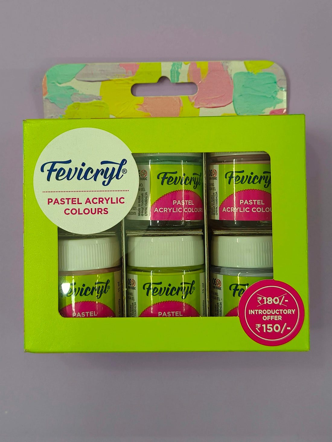 Fevicryl Multi Surface Pastel Acrylic Colours Kit 6 Shades X 15Ml | Ideal For Wood, Glass, Canvas, Metal, Plastic, Mould It | For Hobbyists, Artists, Diy Art And Craft