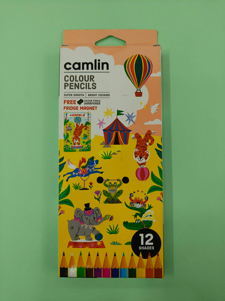 Camlin 12 Shades Full Size Colour Pencils – Vibrant Multicolor Shades | Soft, Smooth & Break-Resistant Leads | Ideal for Drawing, Sketching, Coloring & School Art Projects