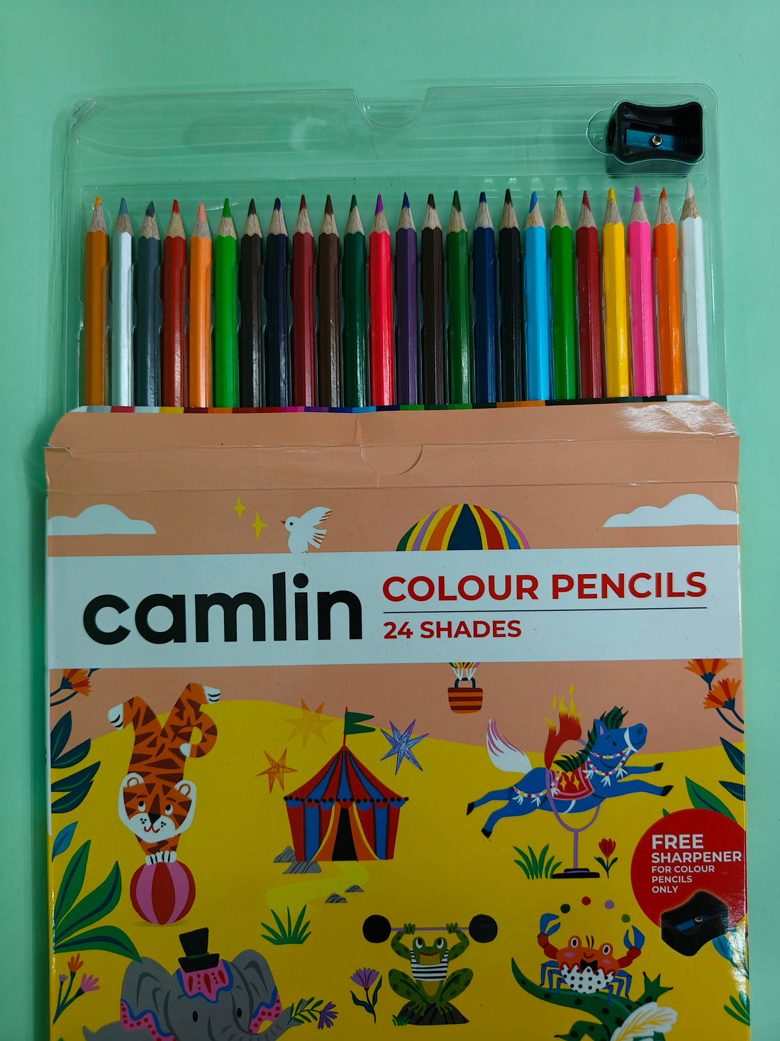 Camlin 24 Shades Color Pencil With Sharpener, 24 Pieces