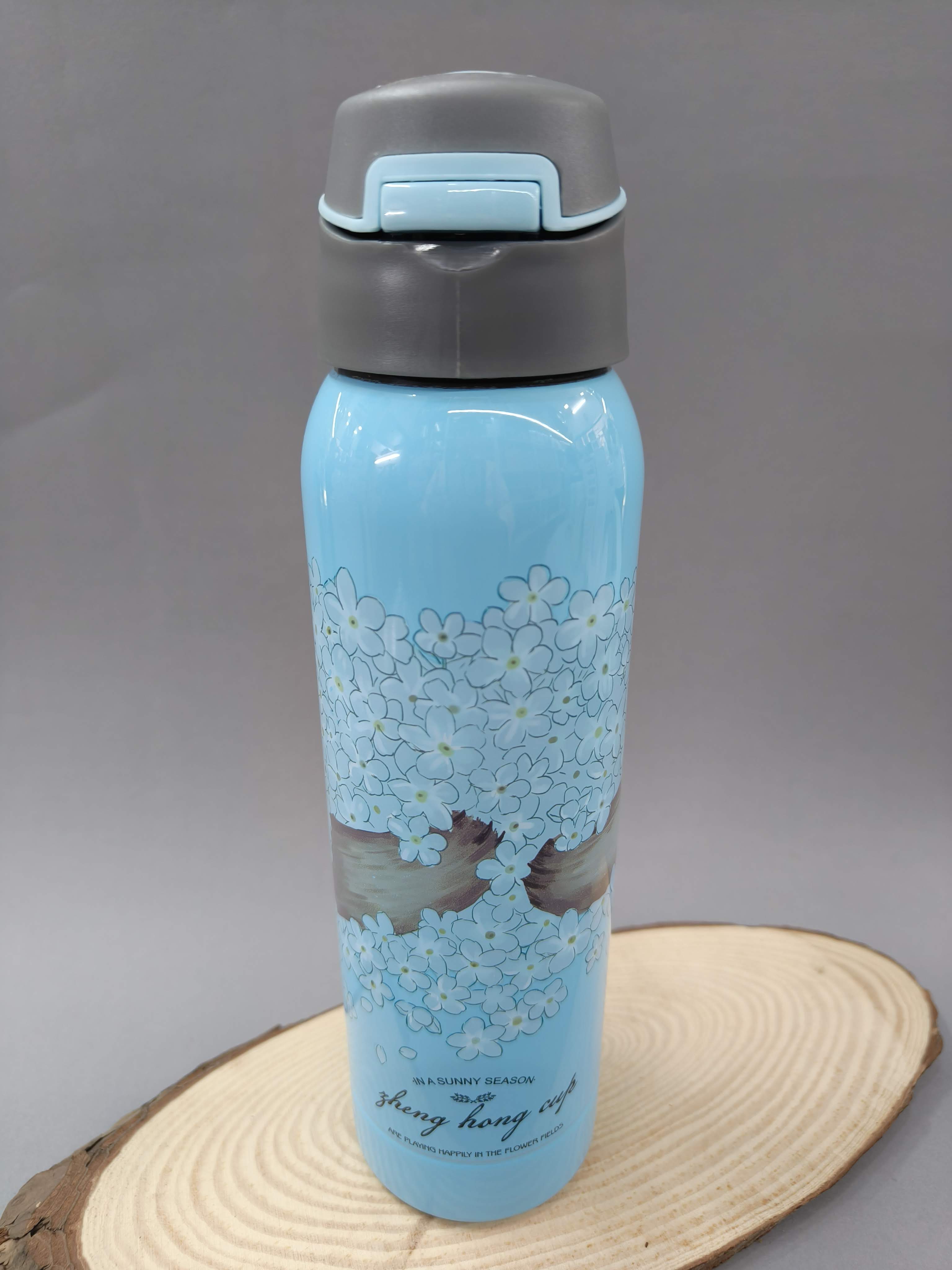 Stainless Steel Vacuum Insulated Water Bottle 500 ml | Leak-Proof Straw Flask with Flip Lock Lid | BPA-Free, Double Wall Hot & Cold Vacuum Insulated Flask for School, Office & Travel