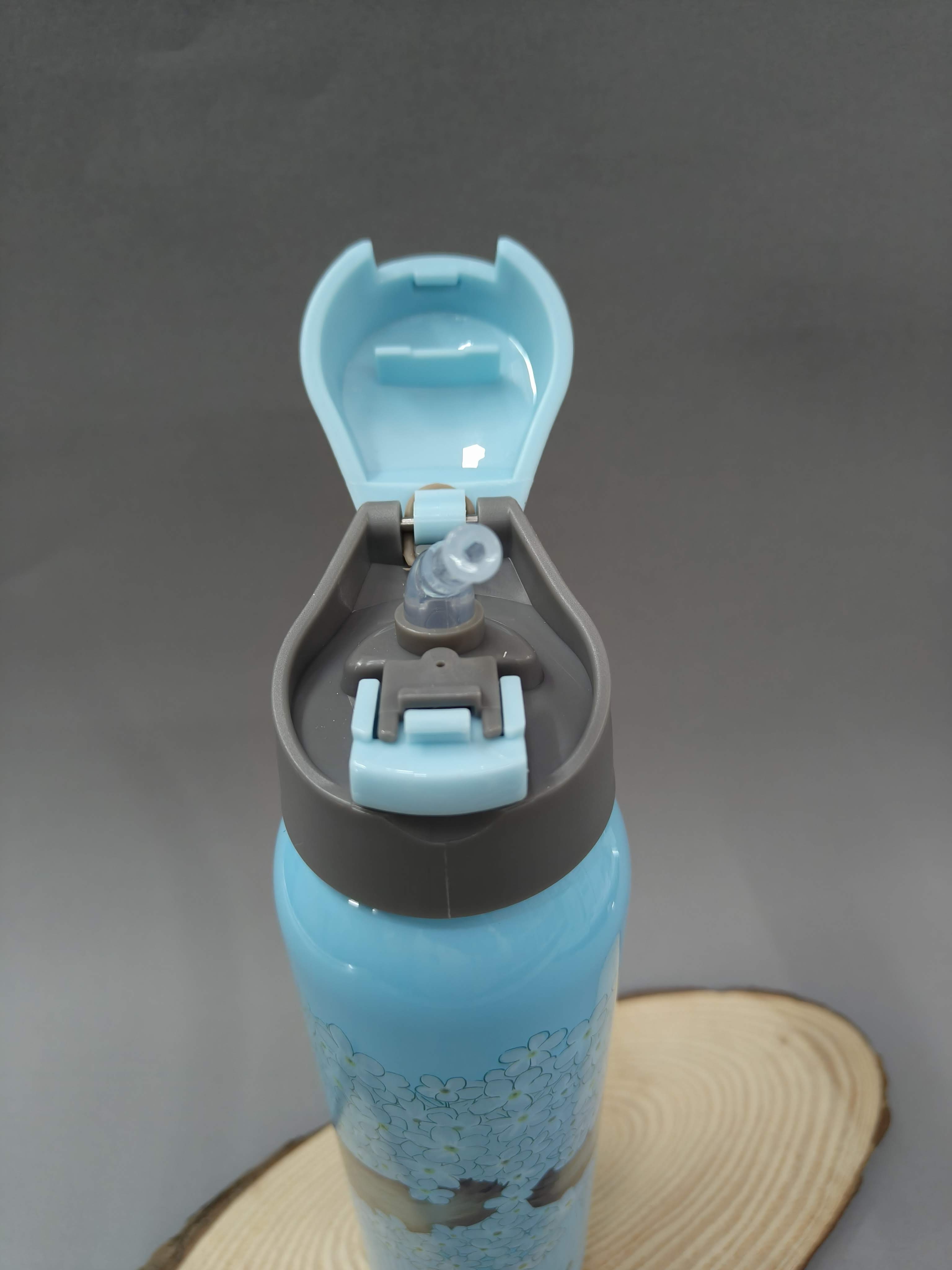 Stainless Steel Vacuum Insulated Water Bottle 500 ml | Leak-Proof Straw Flask with Flip Lock Lid | BPA-Free, Double Wall Hot & Cold Vacuum Insulated Flask for School, Office & Travel