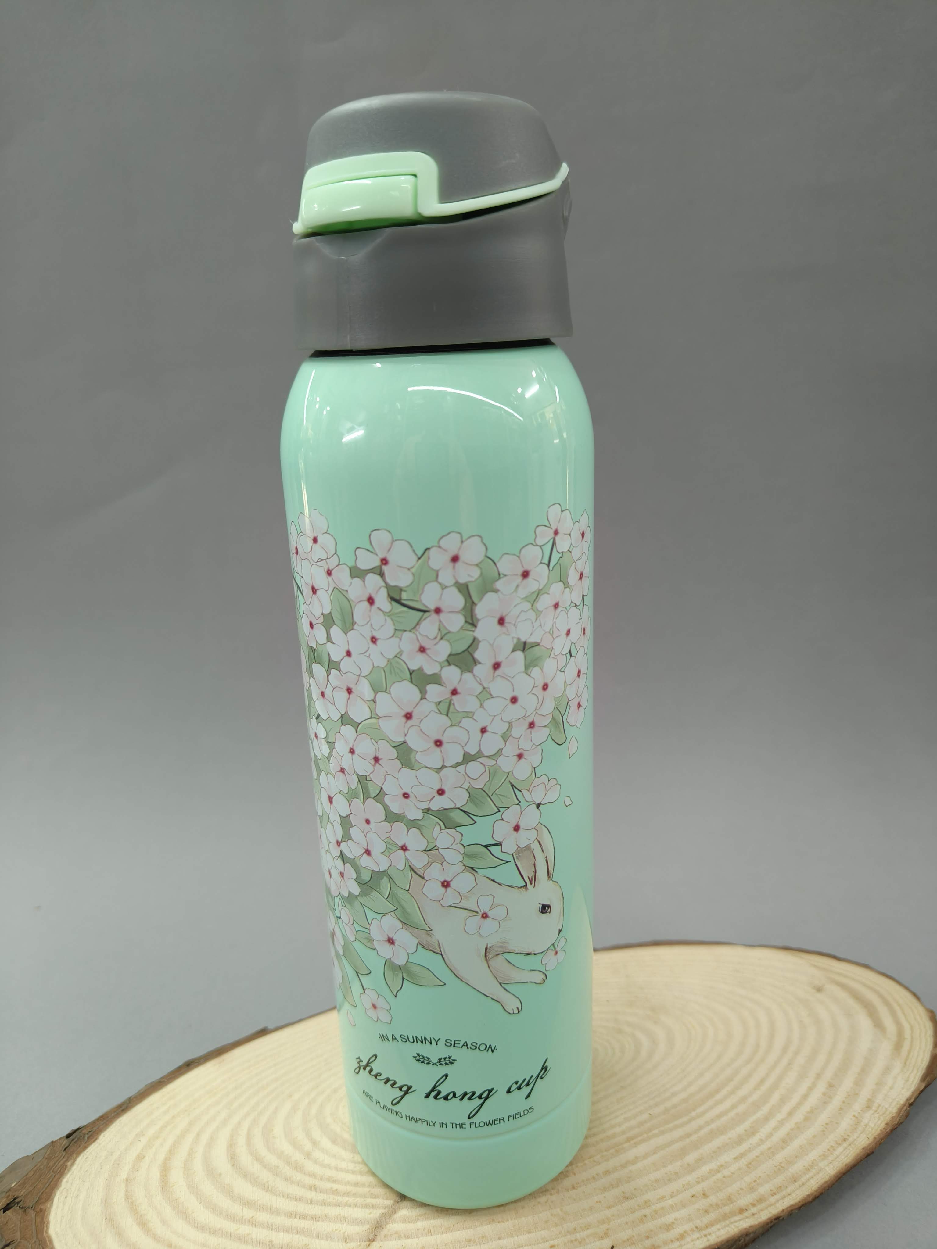 Stainless Steel Vacuum Insulated Water Bottle 500 ml | Leak-Proof Straw Flask with Flip Lock Lid | BPA-Free, Double Wall Hot & Cold Vacuum Insulated Flask for School, Office & Travel